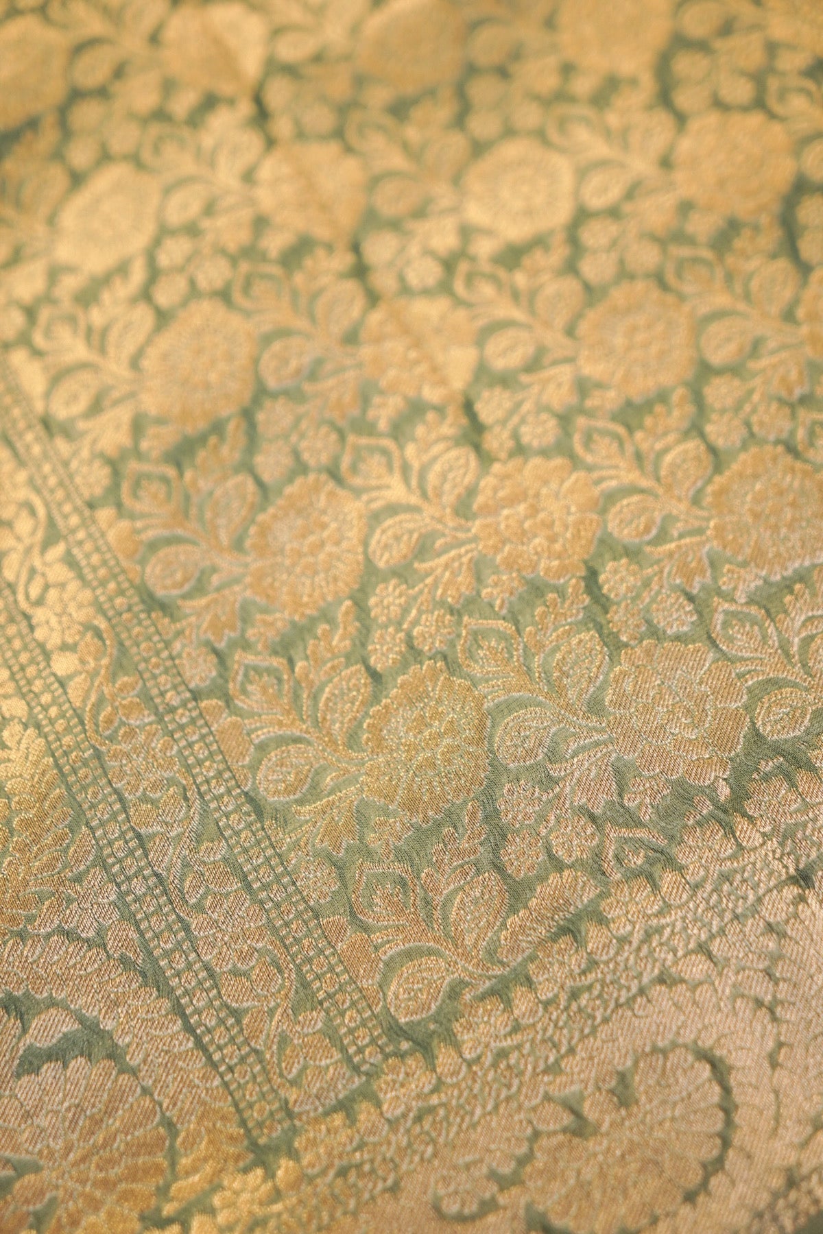 Turquoise Banarasi Georgette Silk Saree