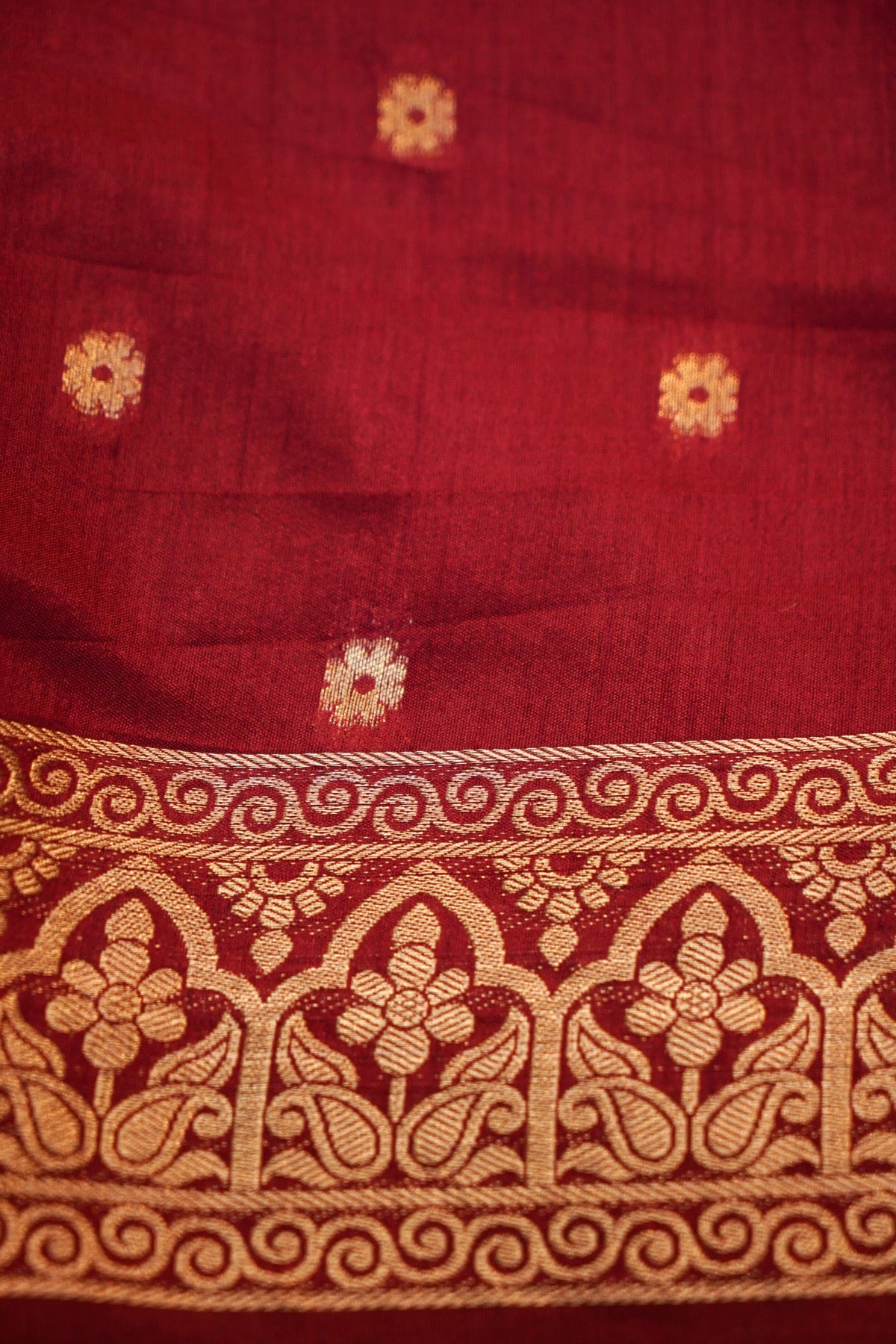 Gold Banarasi Soft Tussar Silk Saree