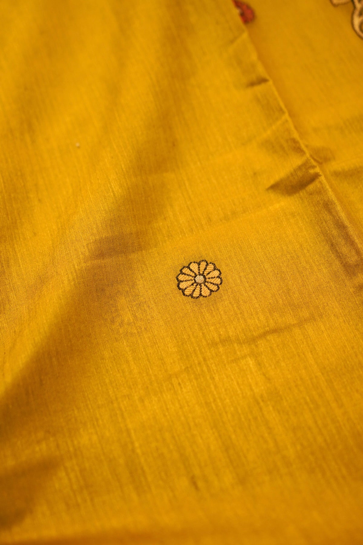 Mehendi Yellow Banarasi Soft Tussar Silk Saree