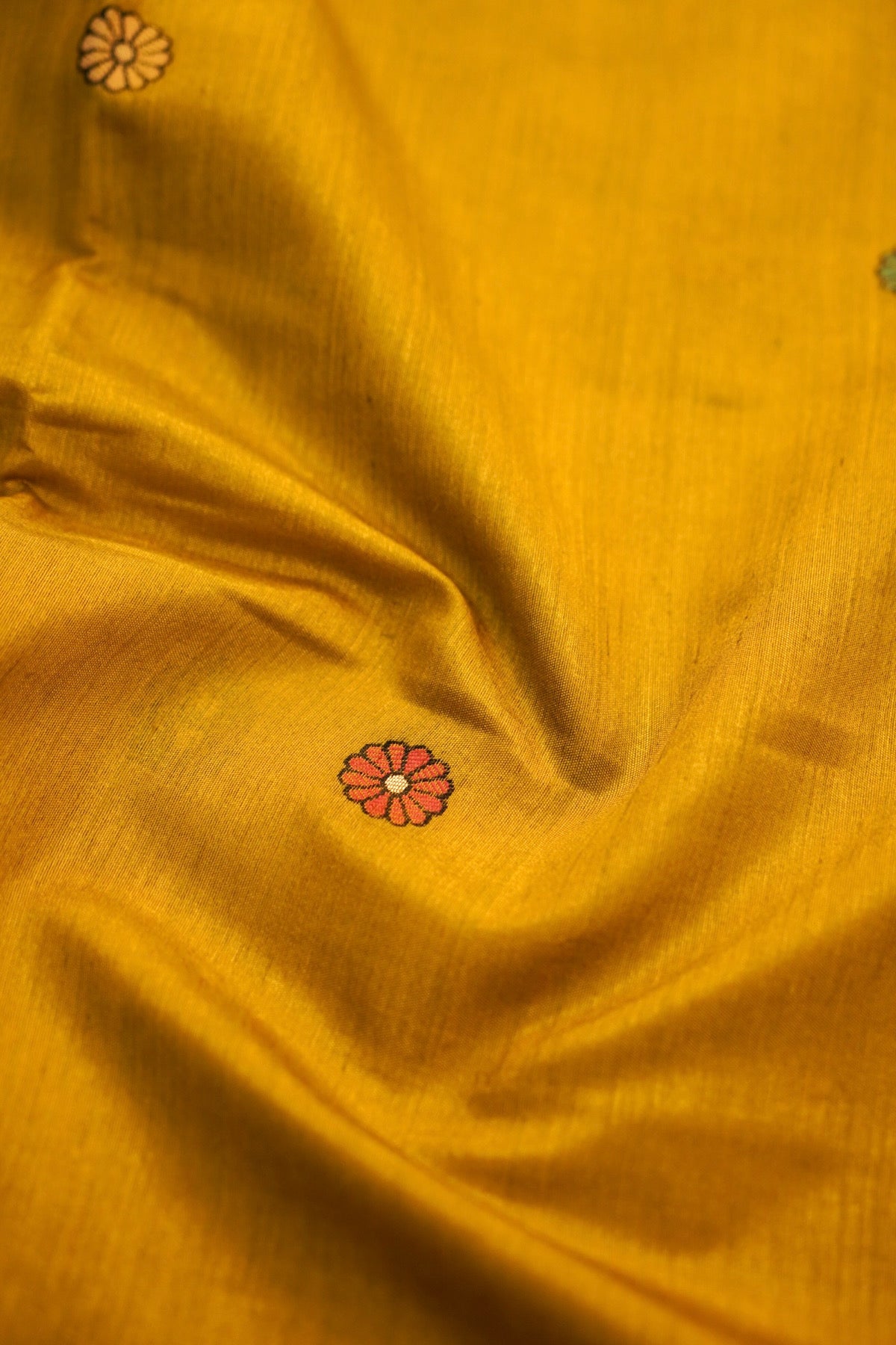 Mehendi Yellow Banarasi Soft Tussar Silk Saree