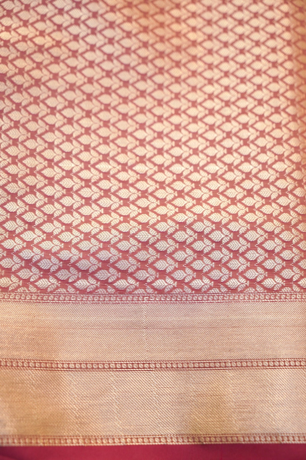Salmon Pink Banarasi Kashi Ghat Soft Silk Saree