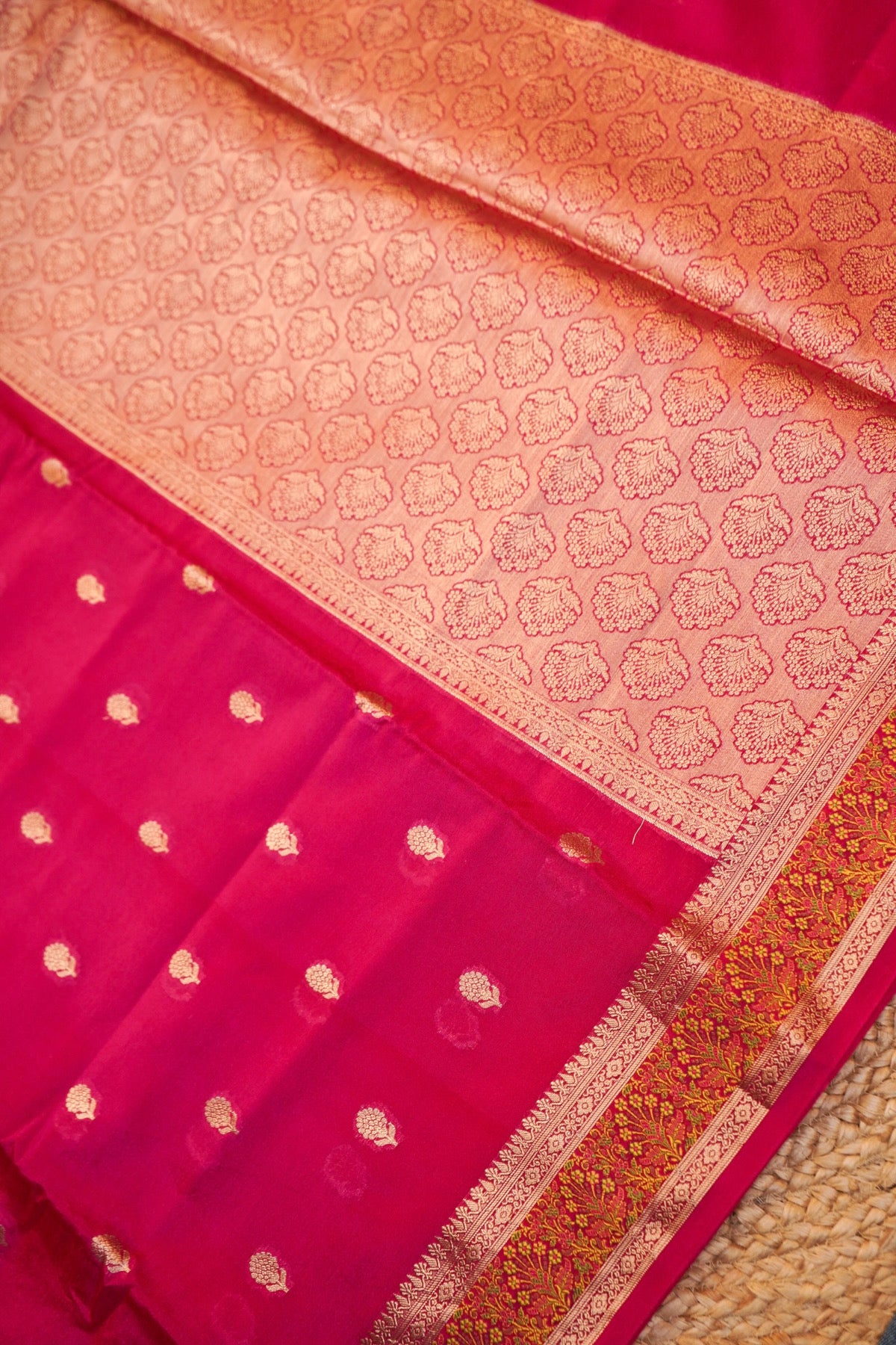 Rani Pink Soft Tilfi Banarasi Silk Saree