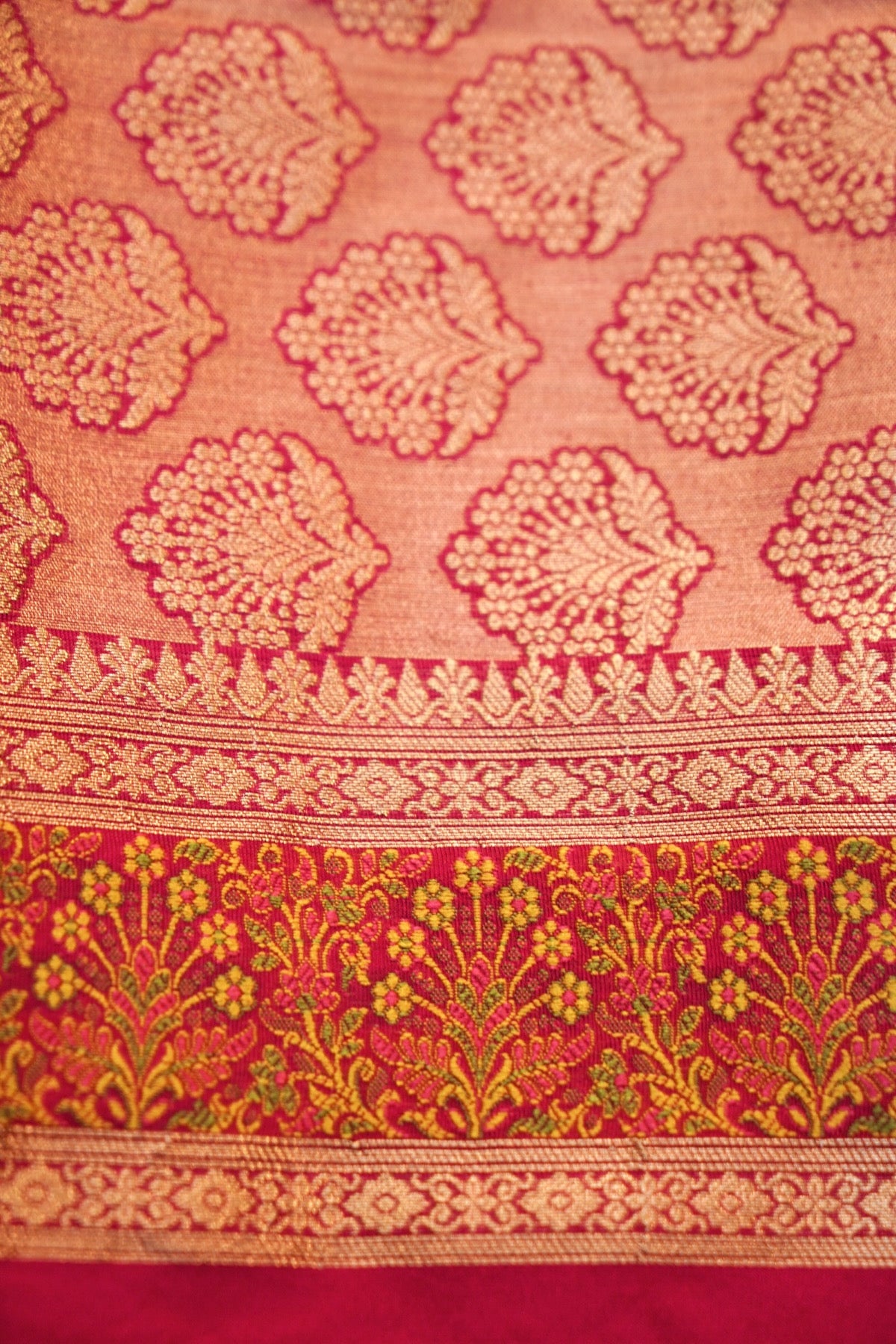 Rani Pink Soft Tilfi Banarasi Silk Saree