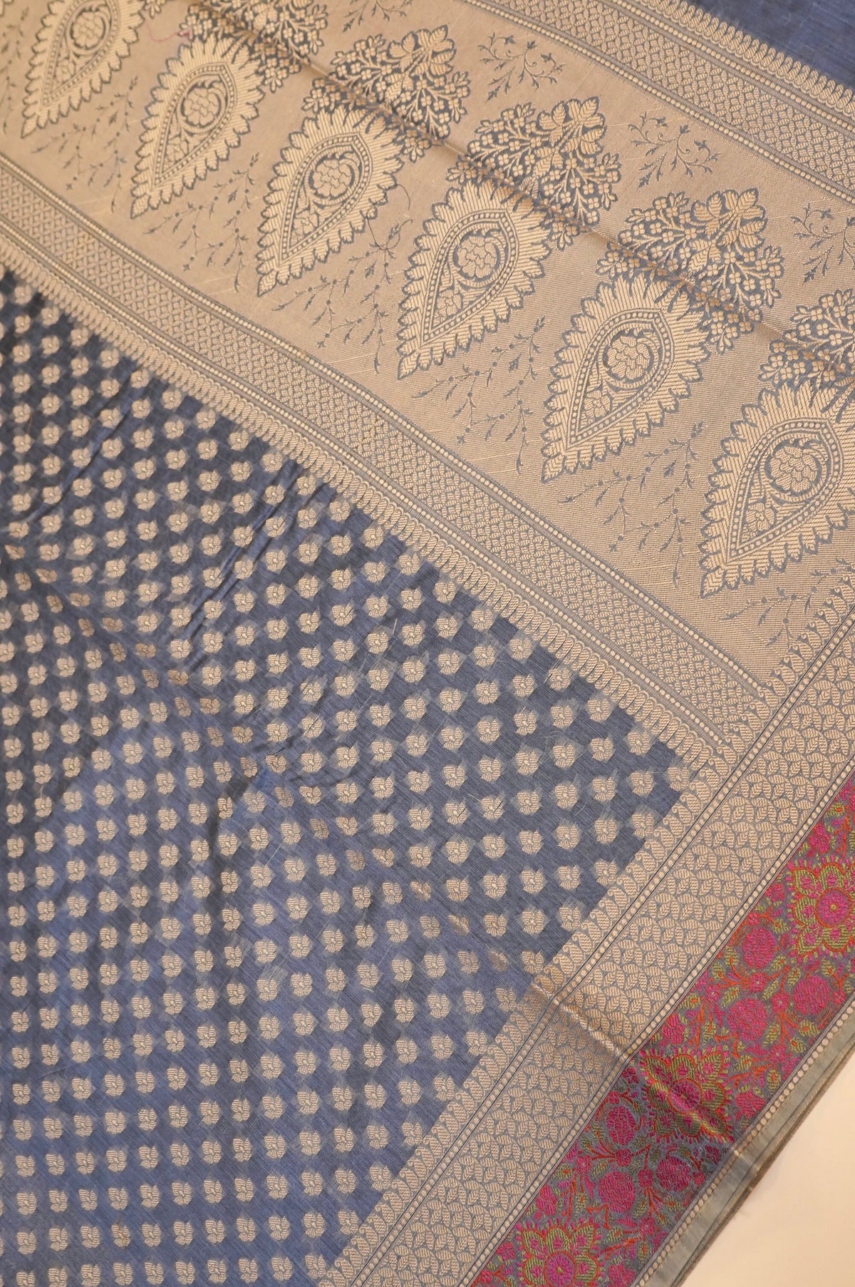 SLATE GREY MERCERISE SILK TILFI SAREE