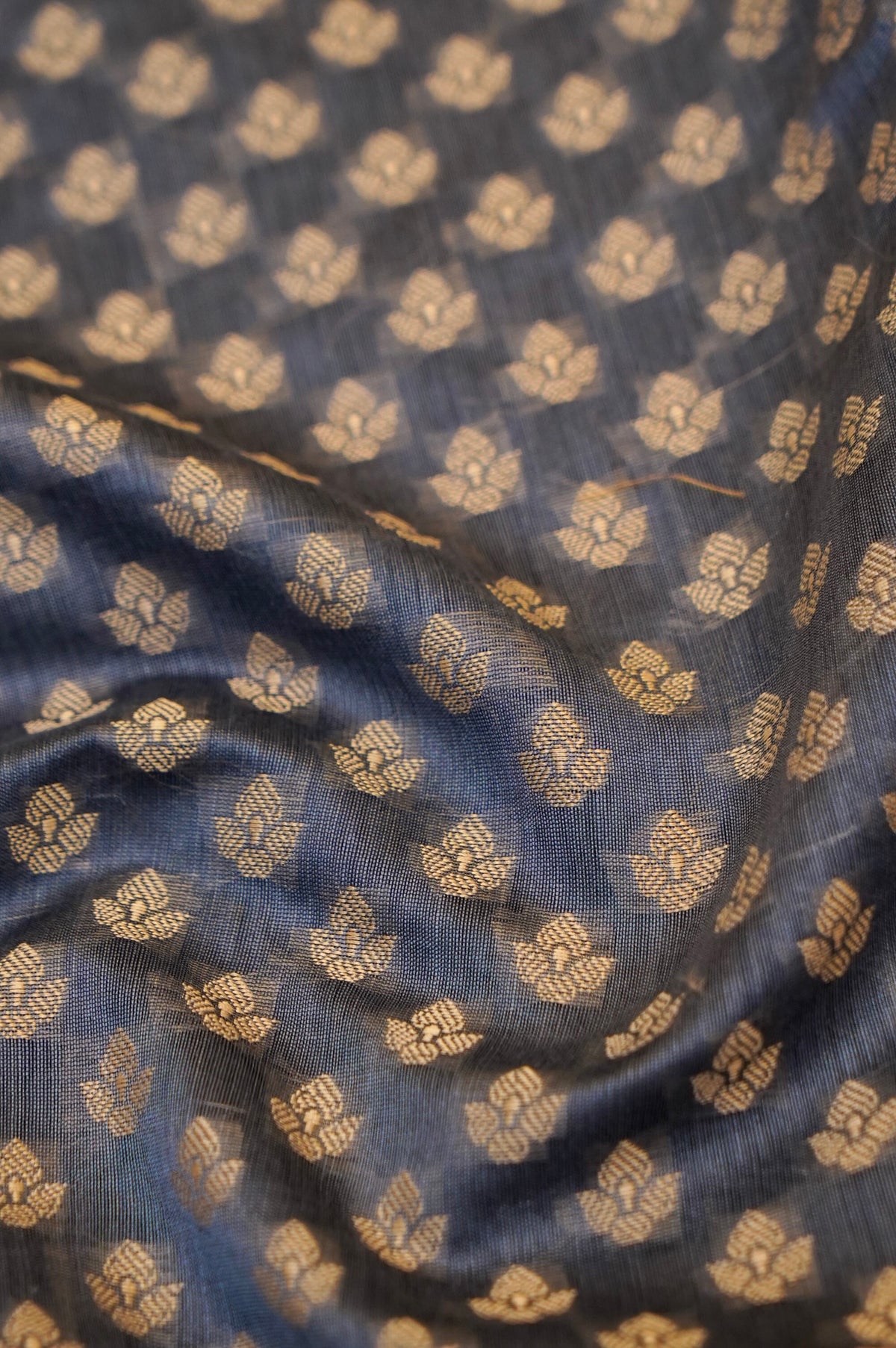 SLATE GREY MERCERISE SILK TILFI SAREE