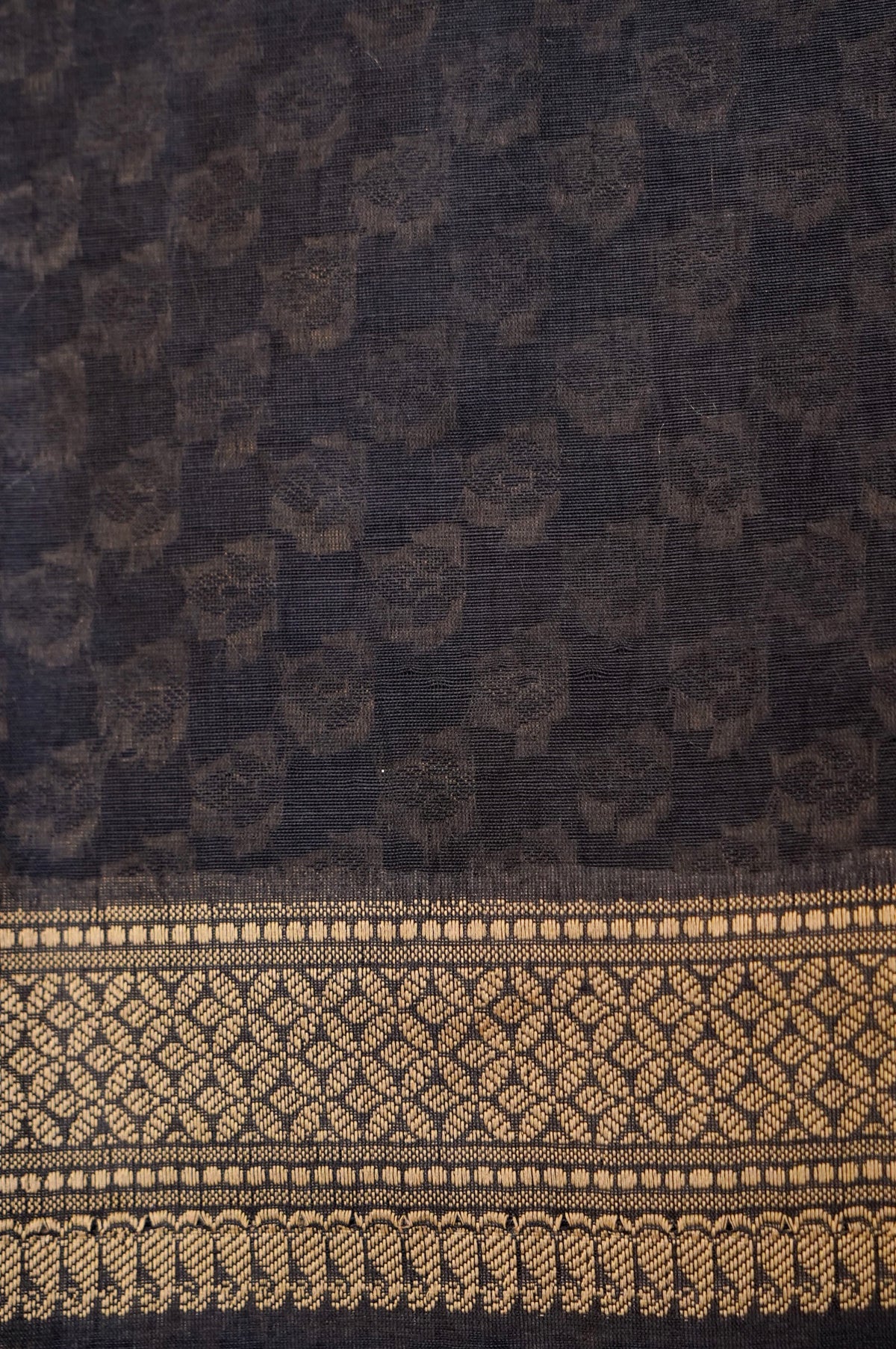 DEEP NAVY BLUE MERCERISE SILK SAREE