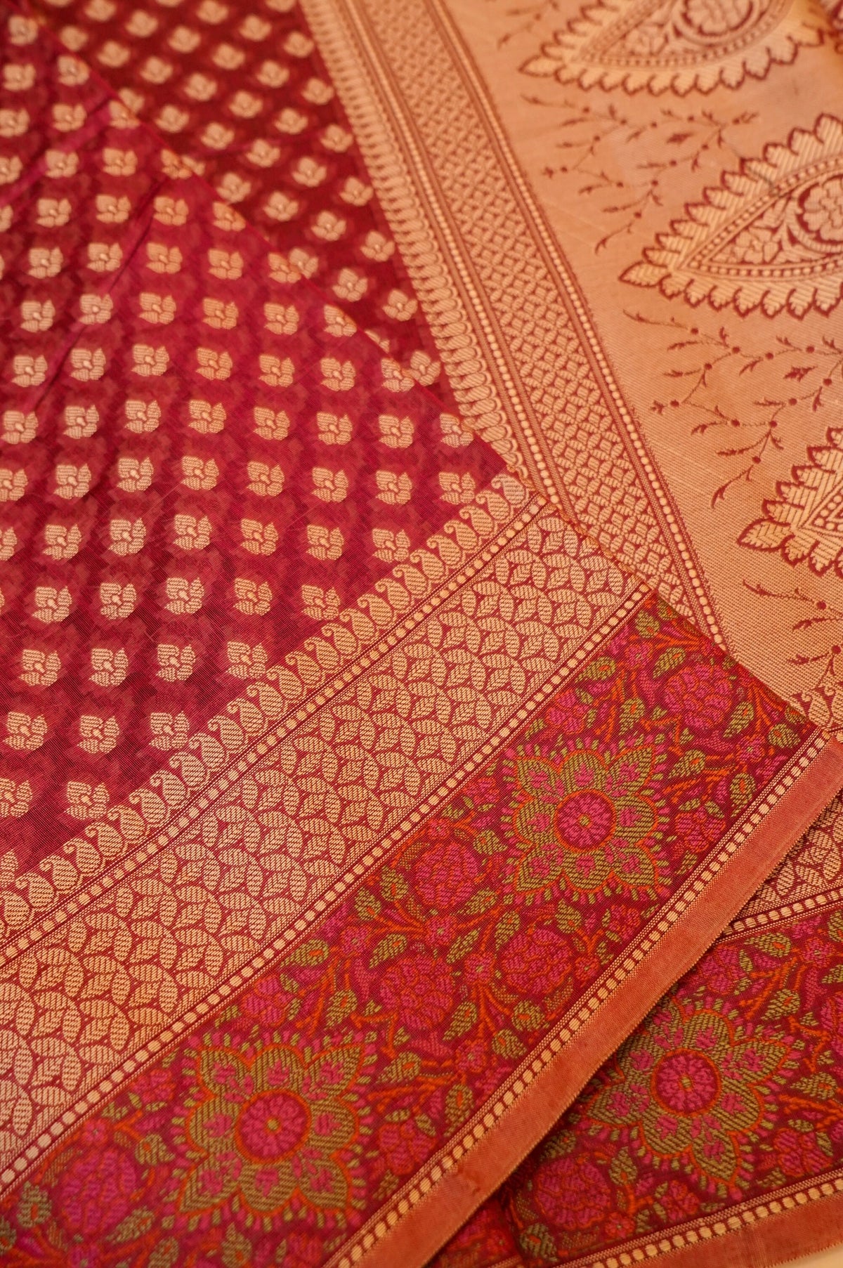WINE MERCERISE SILK TILFI SAREE