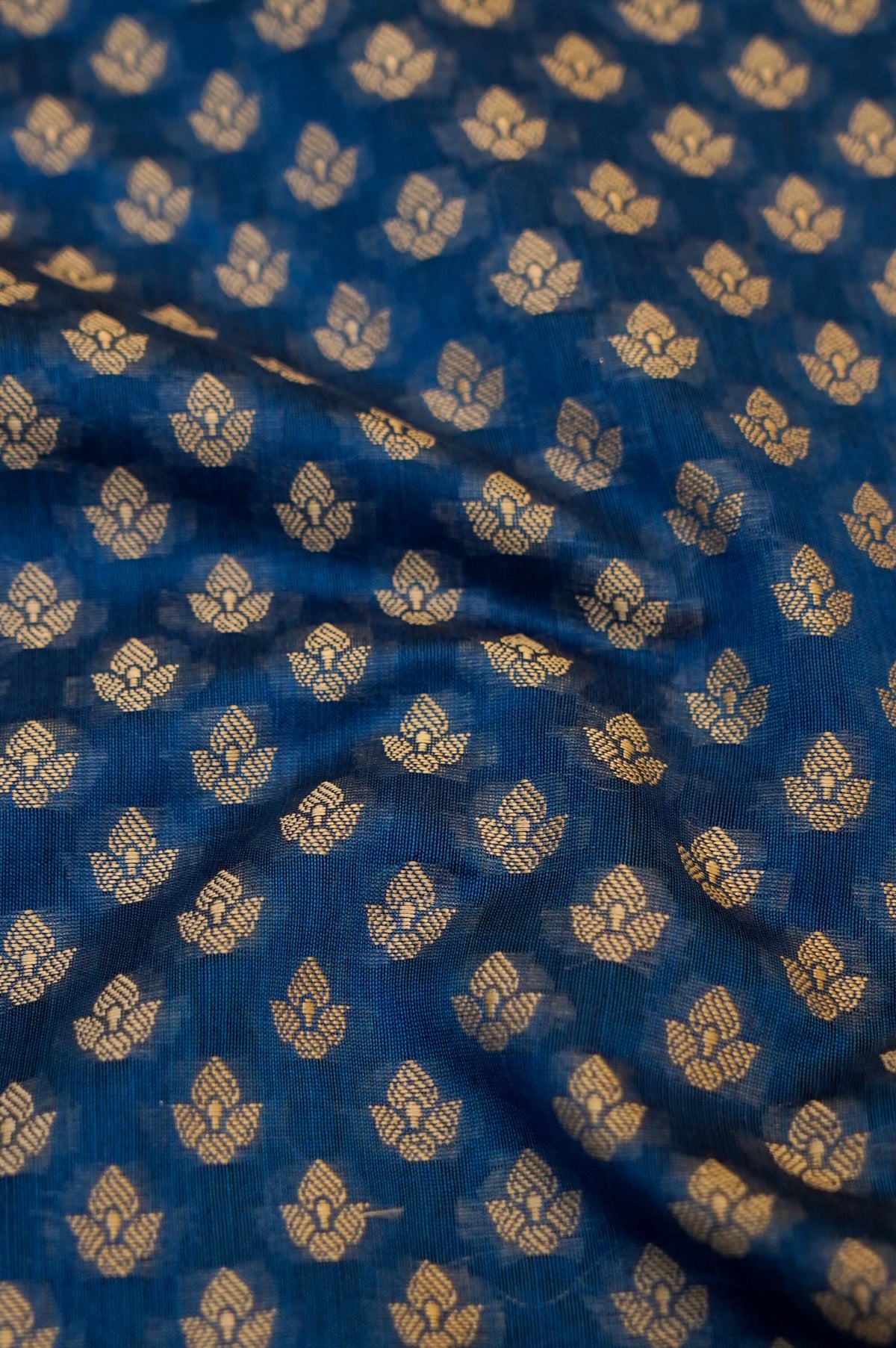 ROYAL BLUE MERCERISE SILK TILFI SAREE