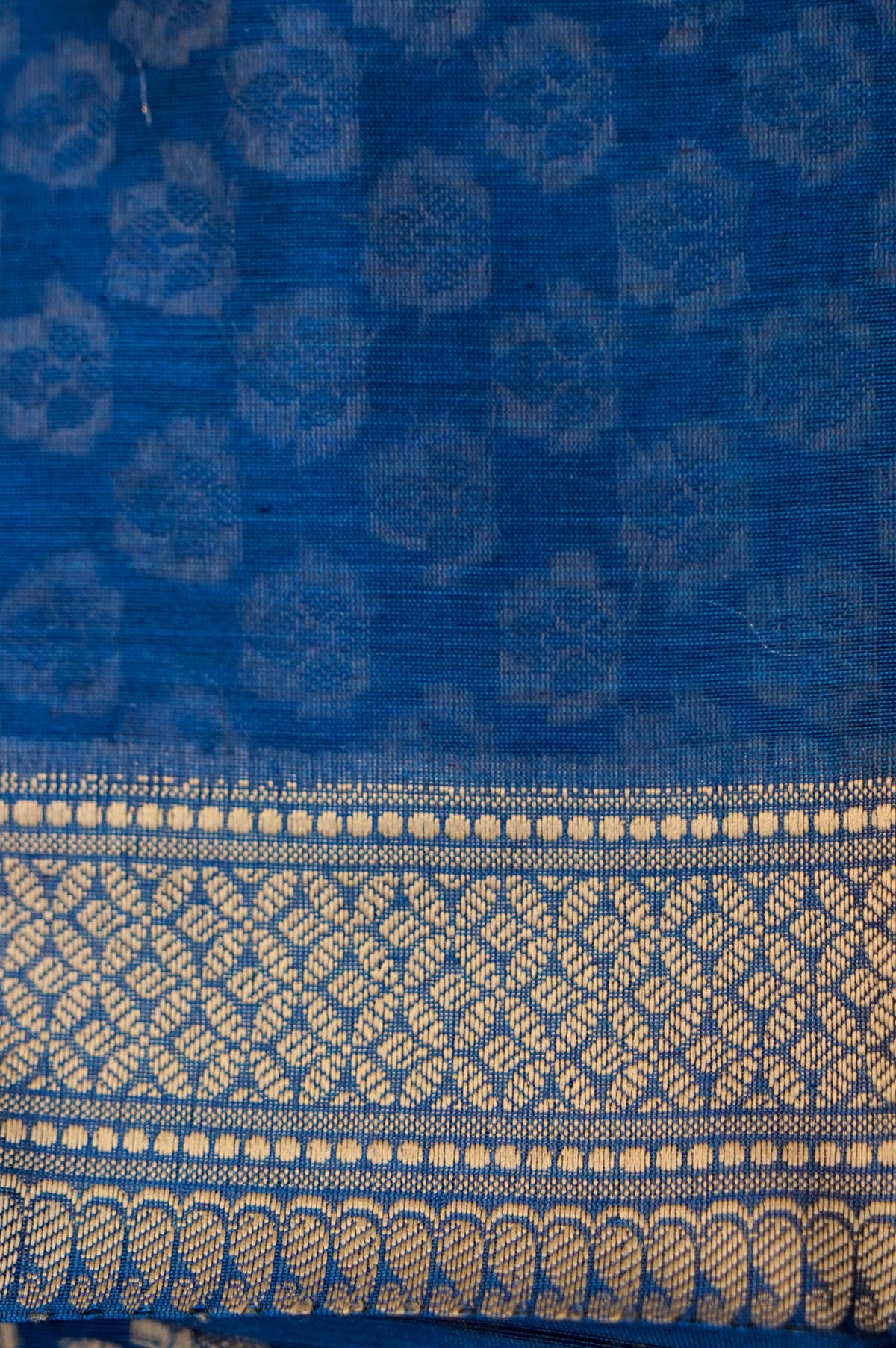ROYAL BLUE MERCERISE SILK TILFI SAREE