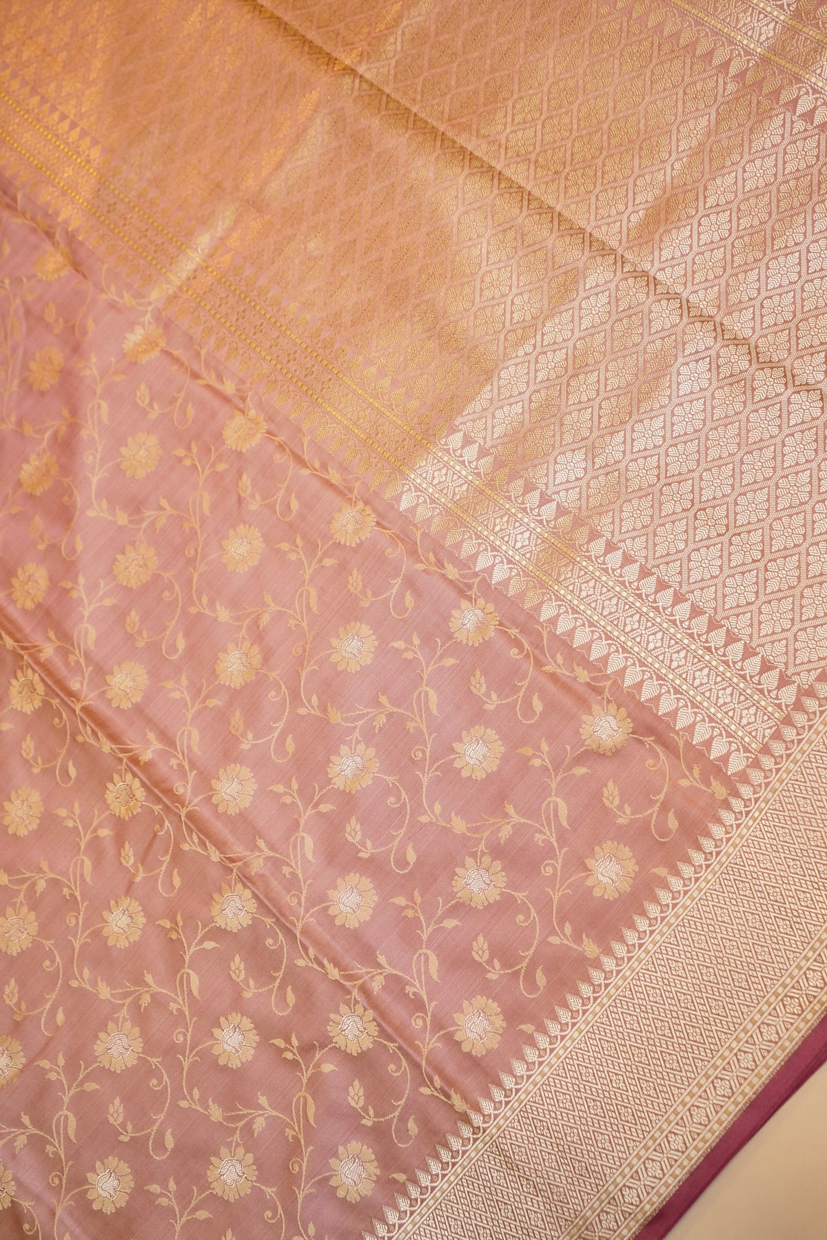 ONION PINK SELF MASHRU SILK SAREE