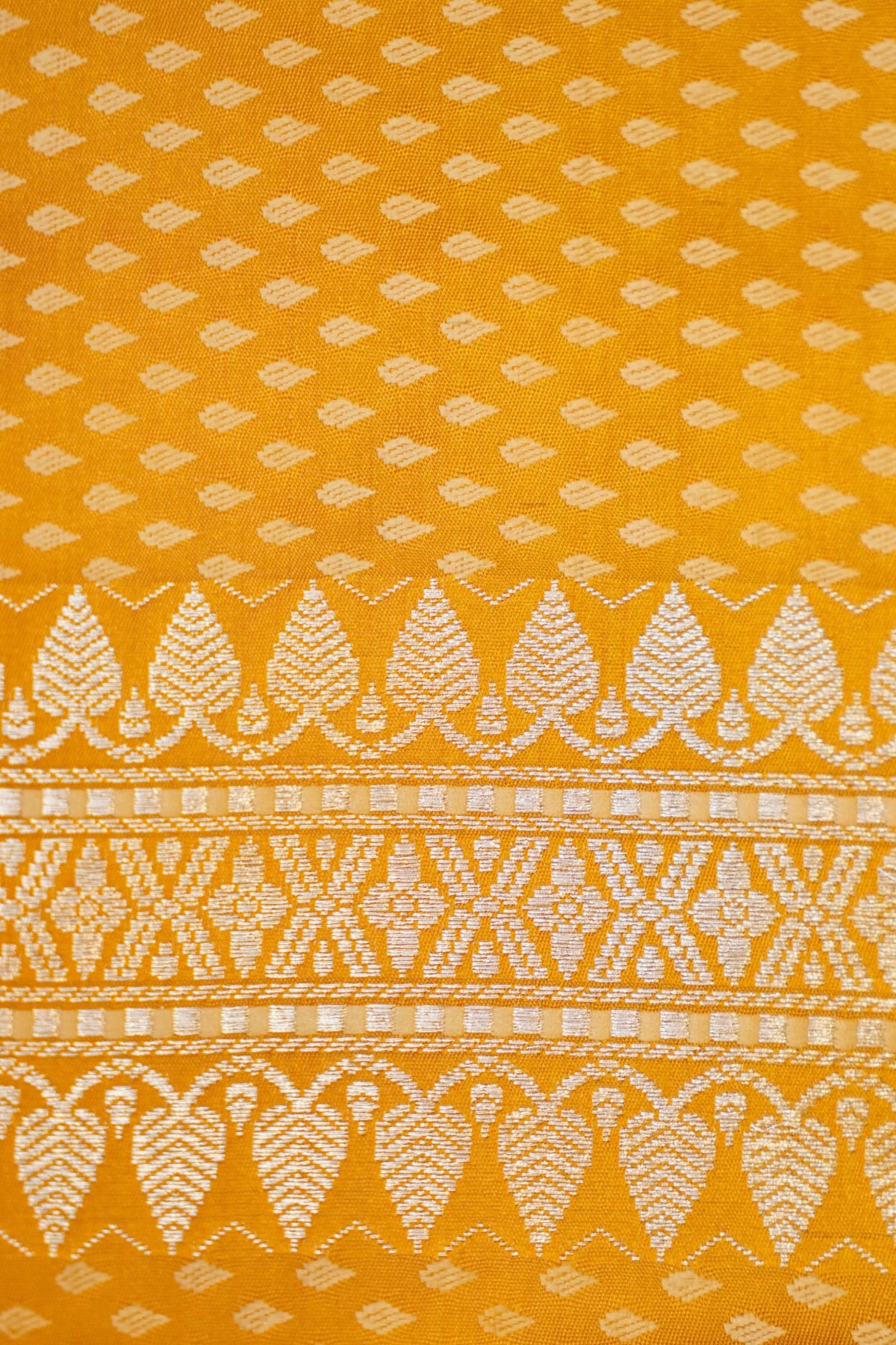 MUSTARD YELLOW SELF MASHRU SILK SAREE