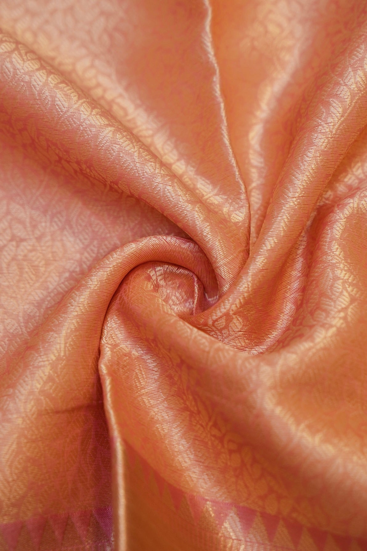 PEACHY PINK TANCHUI KORA SILK SAREE