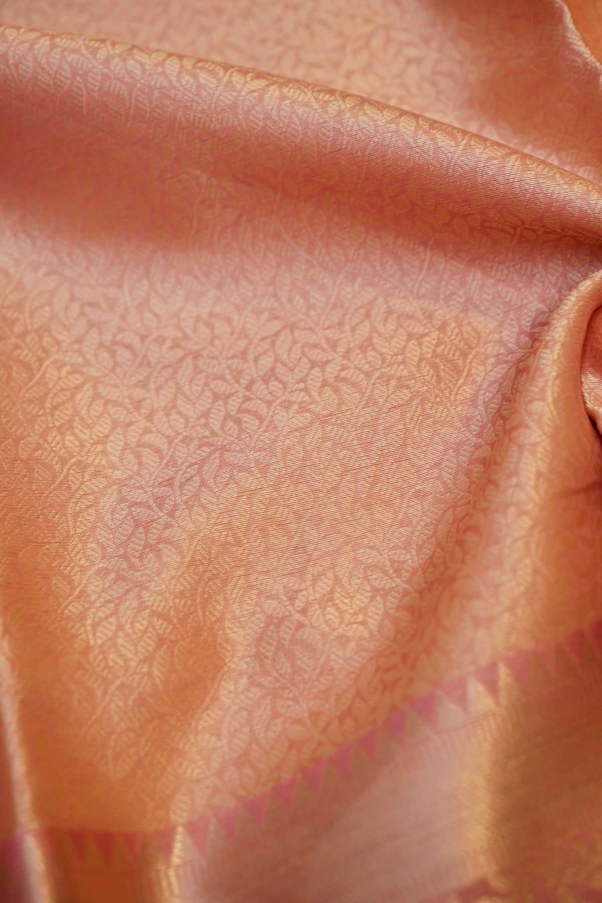 PEACHY PINK TANCHUI KORA SILK SAREE