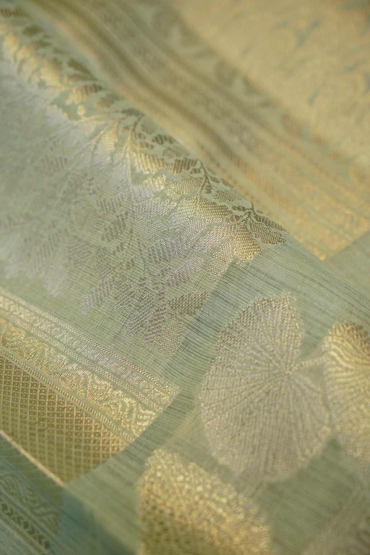 POWDER BLUE MUGA TUSSAR SILK SAREE