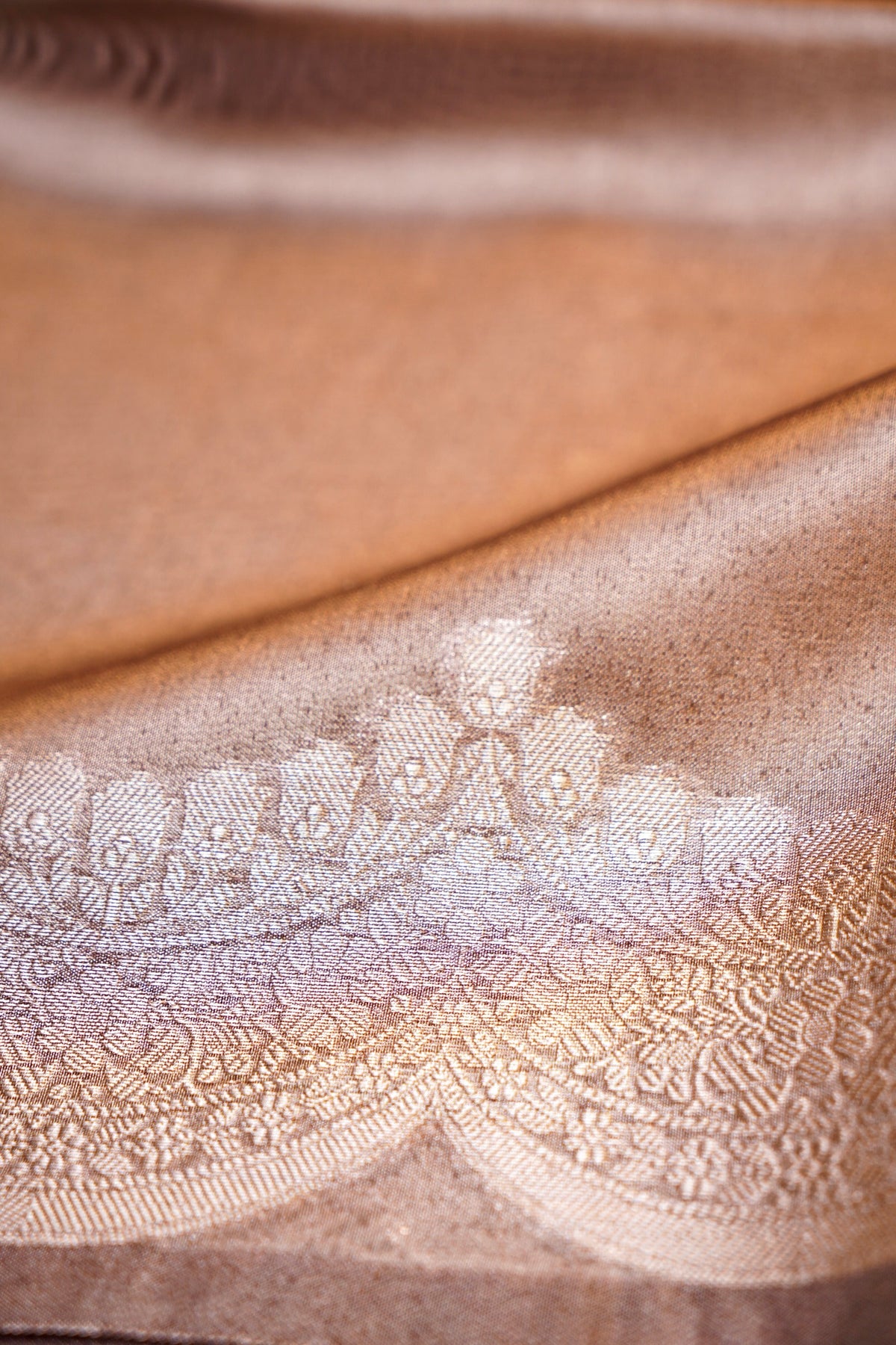 Metallic Copper Banarasi Tissue Silk Saree