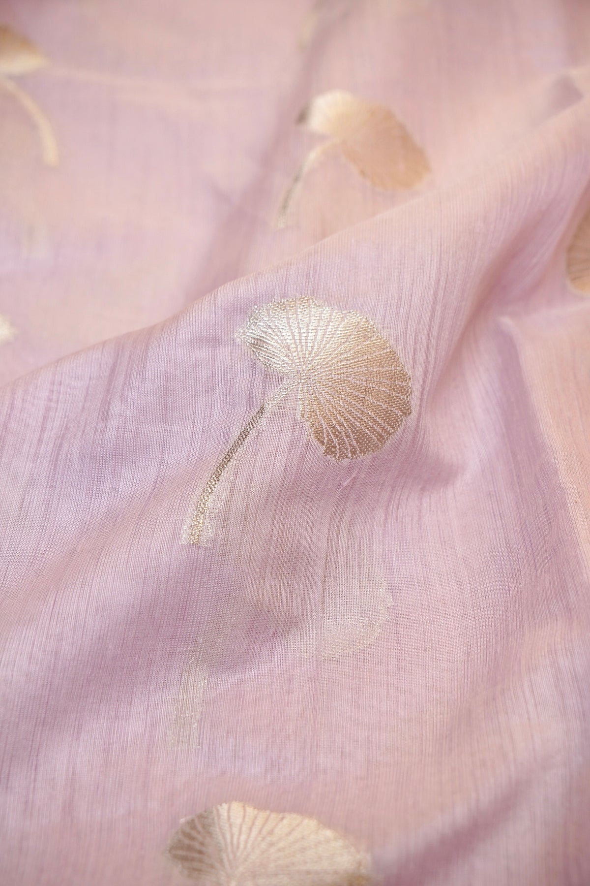 Lilac Banarasi Muga Tussar Silk Saree