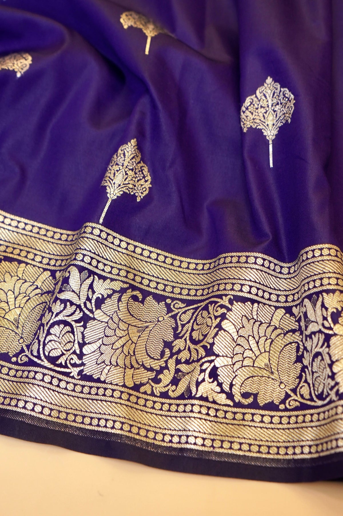 Purple Single Banarasi Katan Silk Saree