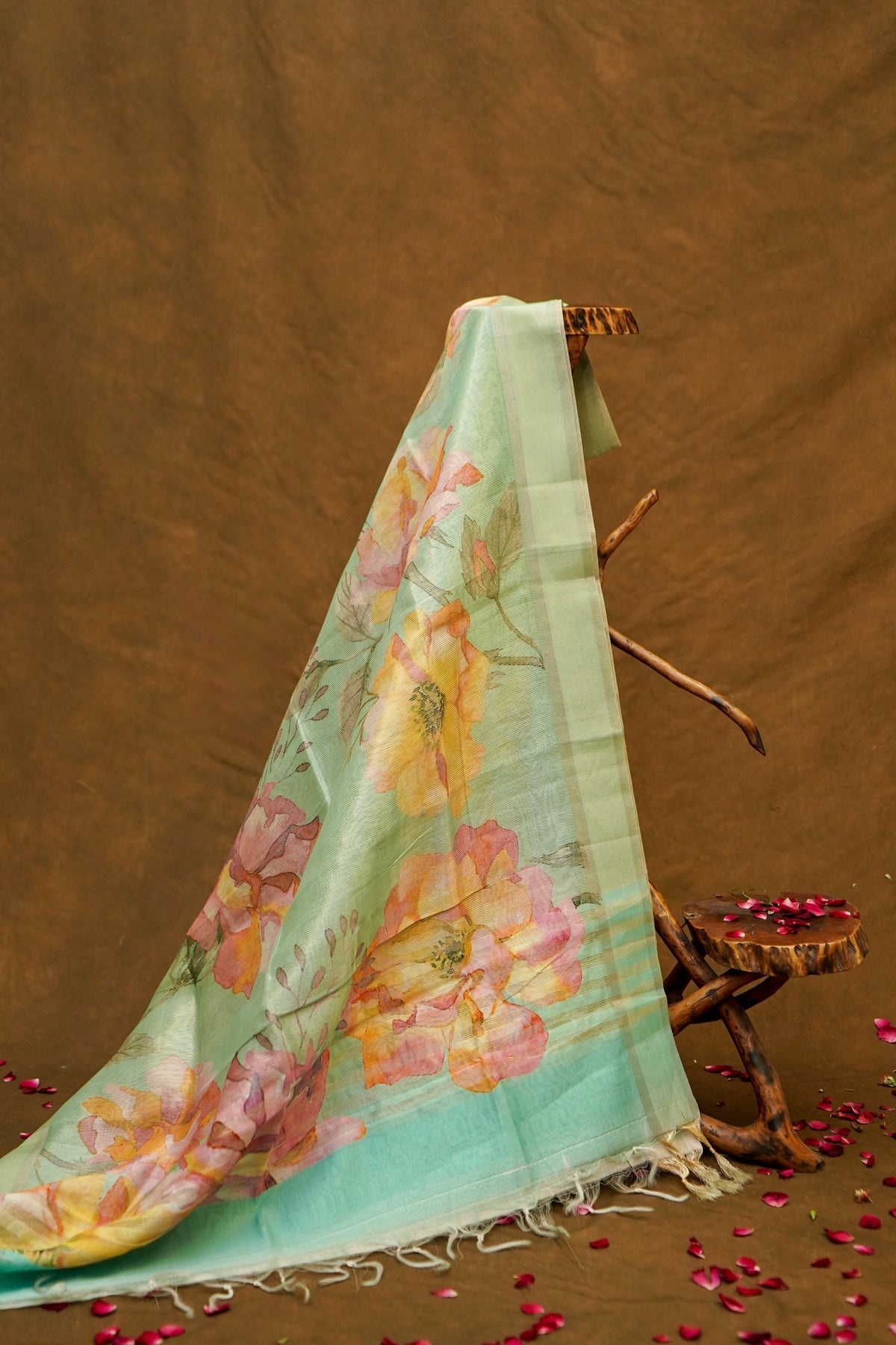Sea Green Kora Tissue Silk Dupatta