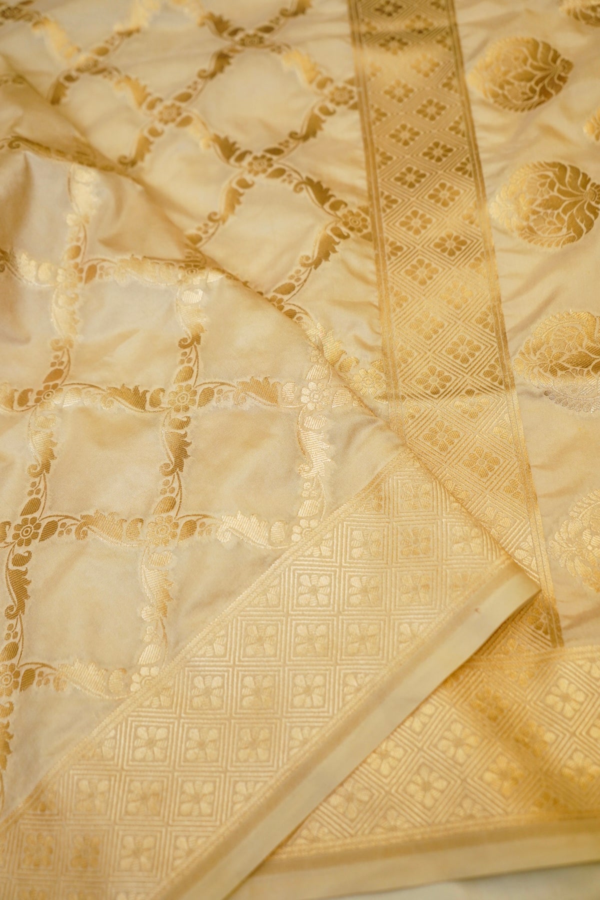 Gold Banarasi Katan Silk Dupatta