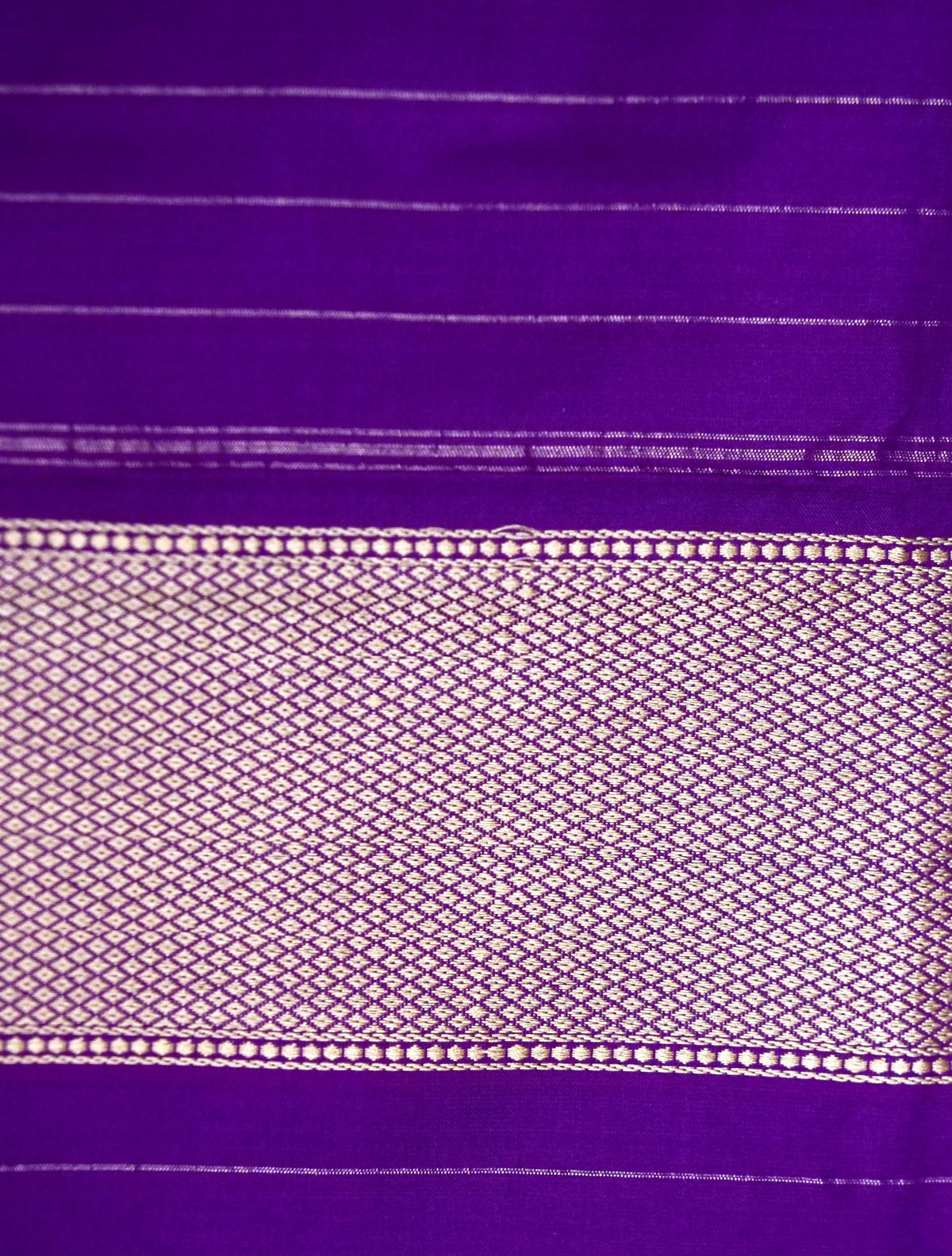 Handwoven Purple Shikargah Pure Banarasi Katan Silk Saree