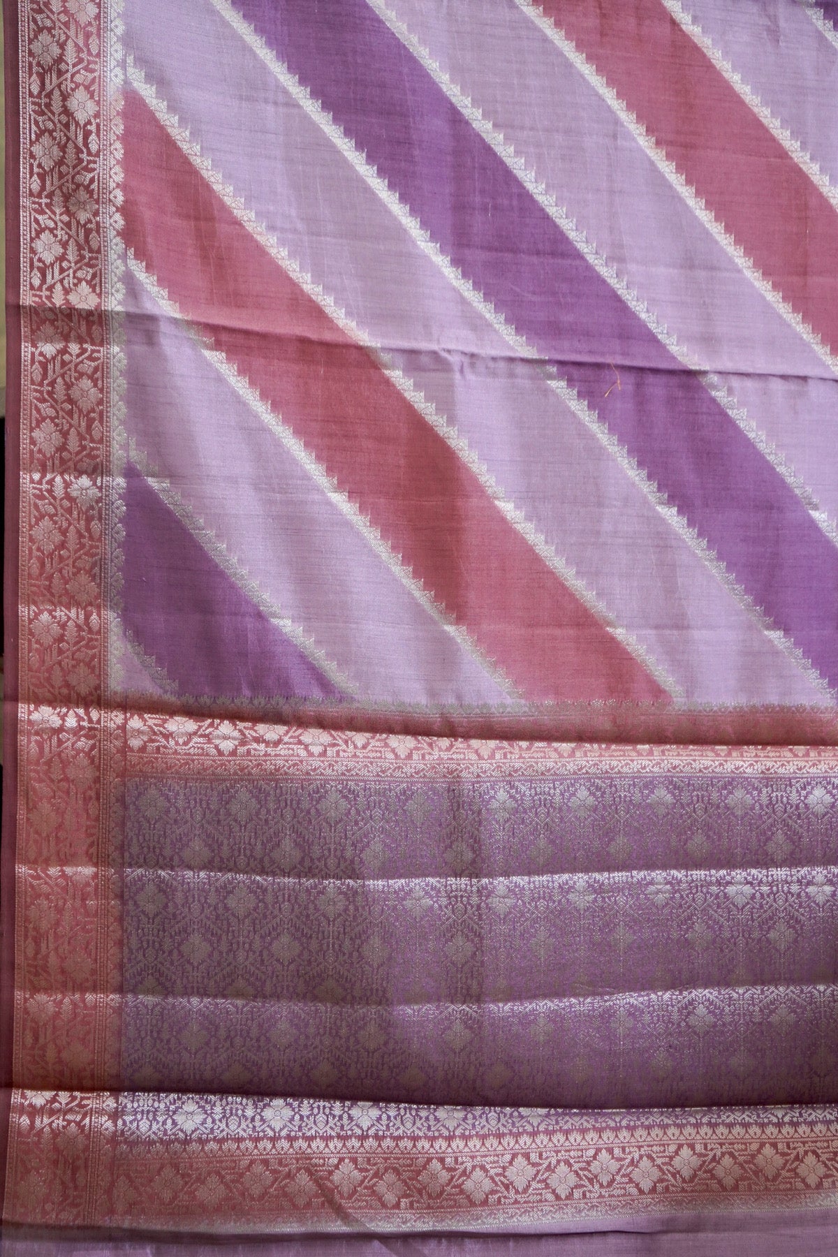 Handwoven Mauve Rangkaat Pure Banarasi Muga Silk Saree