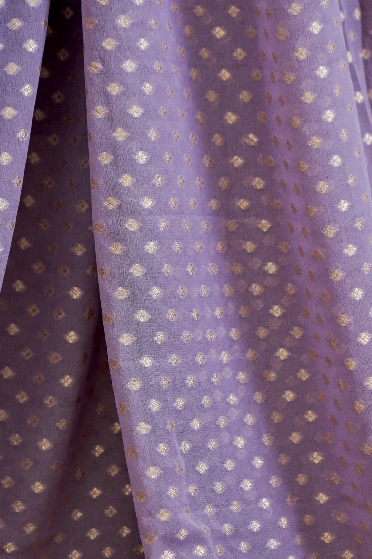 Handwoven Lilac Pure Banarasi Khaddi Georgette Saree