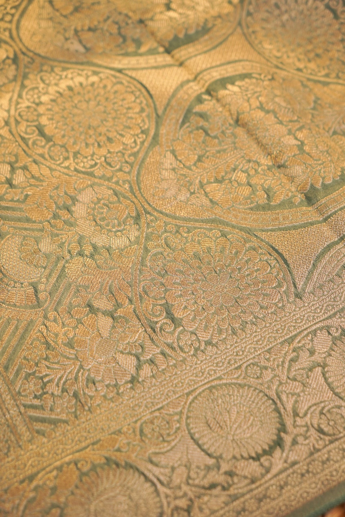 Turquoise Banarasi Georgette Silk Saree