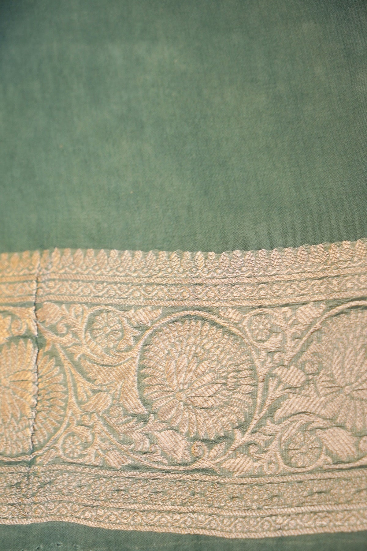Turquoise Banarasi Georgette Silk Saree