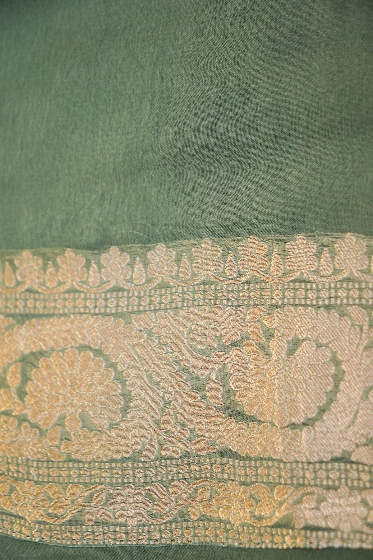 Turquoise Banarasi Georgette Silk Saree