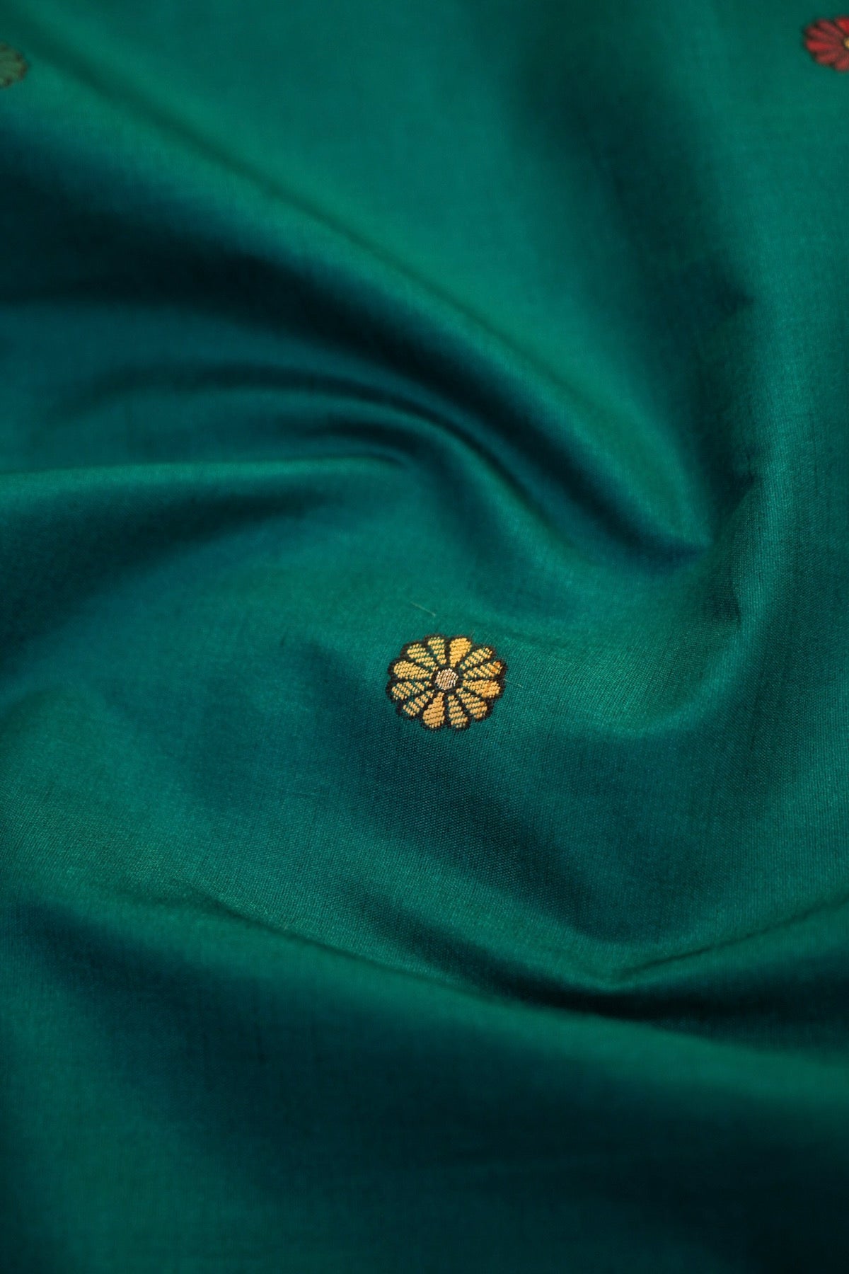 Rama Green Banarasi Tussar Silk Saree