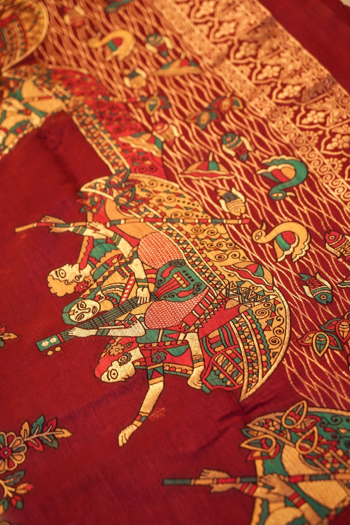 Gold Banarasi Soft Tussar Silk Saree