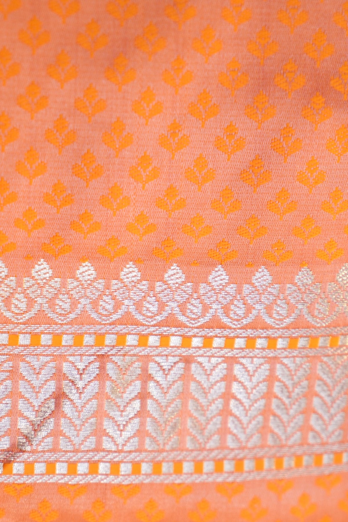 Peach Rangkaat Banarasi Mashru Silk Saree