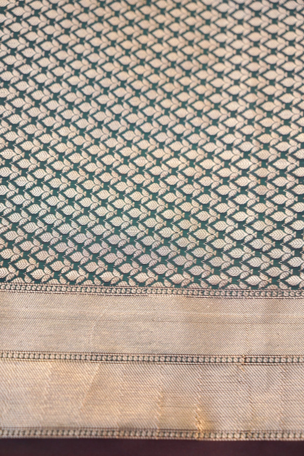 Teal Green Banarasi Kashi Ghat Soft Silk Saree