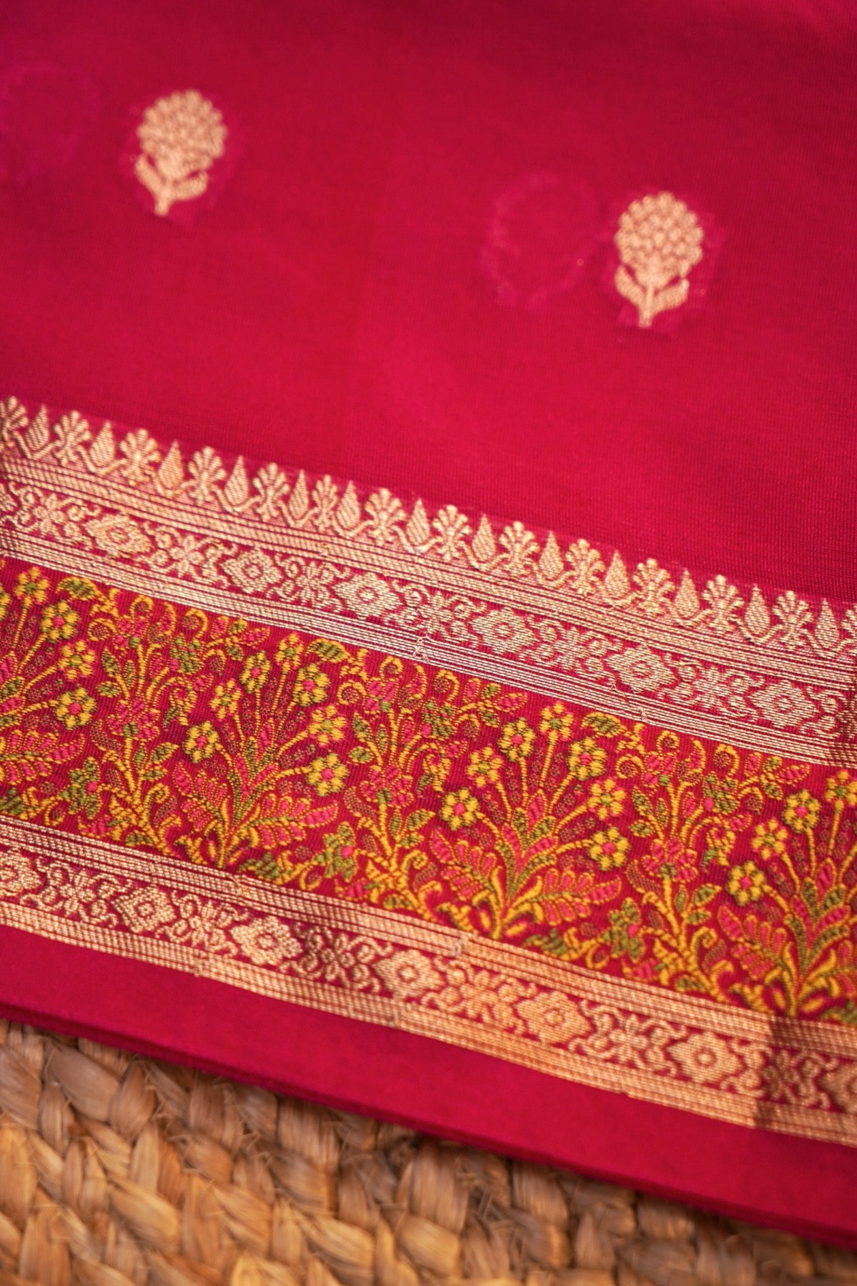Rani Pink Soft Tilfi Banarasi Silk Saree