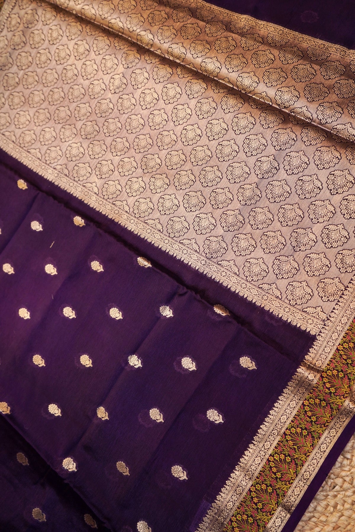 Purple Soft Tilfi Banarasi Silk Saree