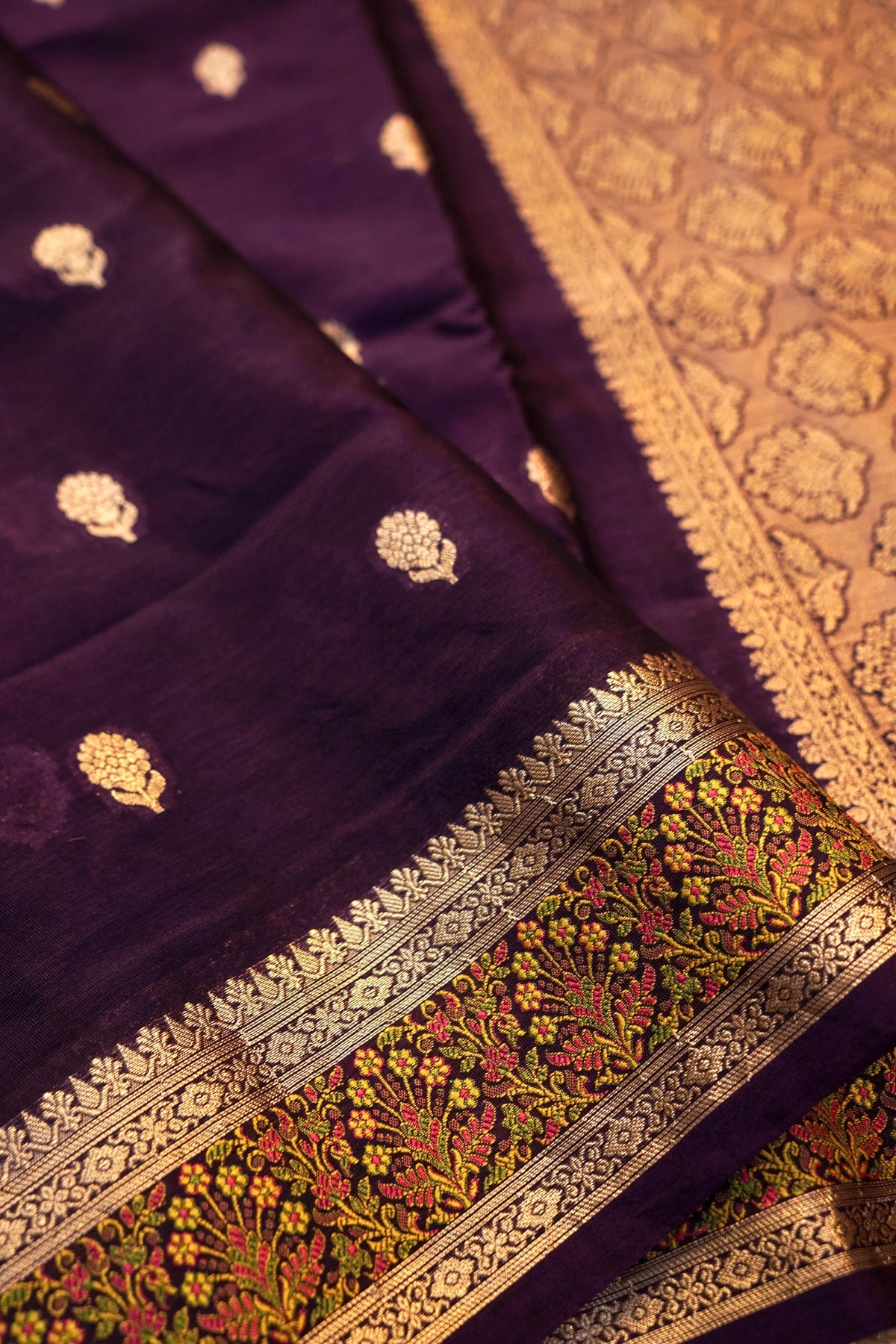Purple Soft Tilfi Banarasi Silk Saree