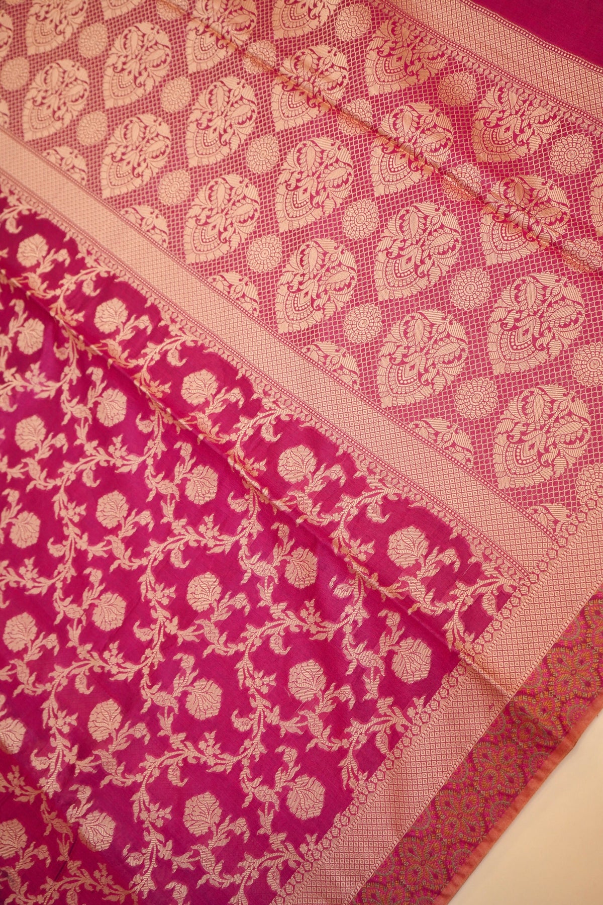 Wine Mercerise Silk Tilfi Saree