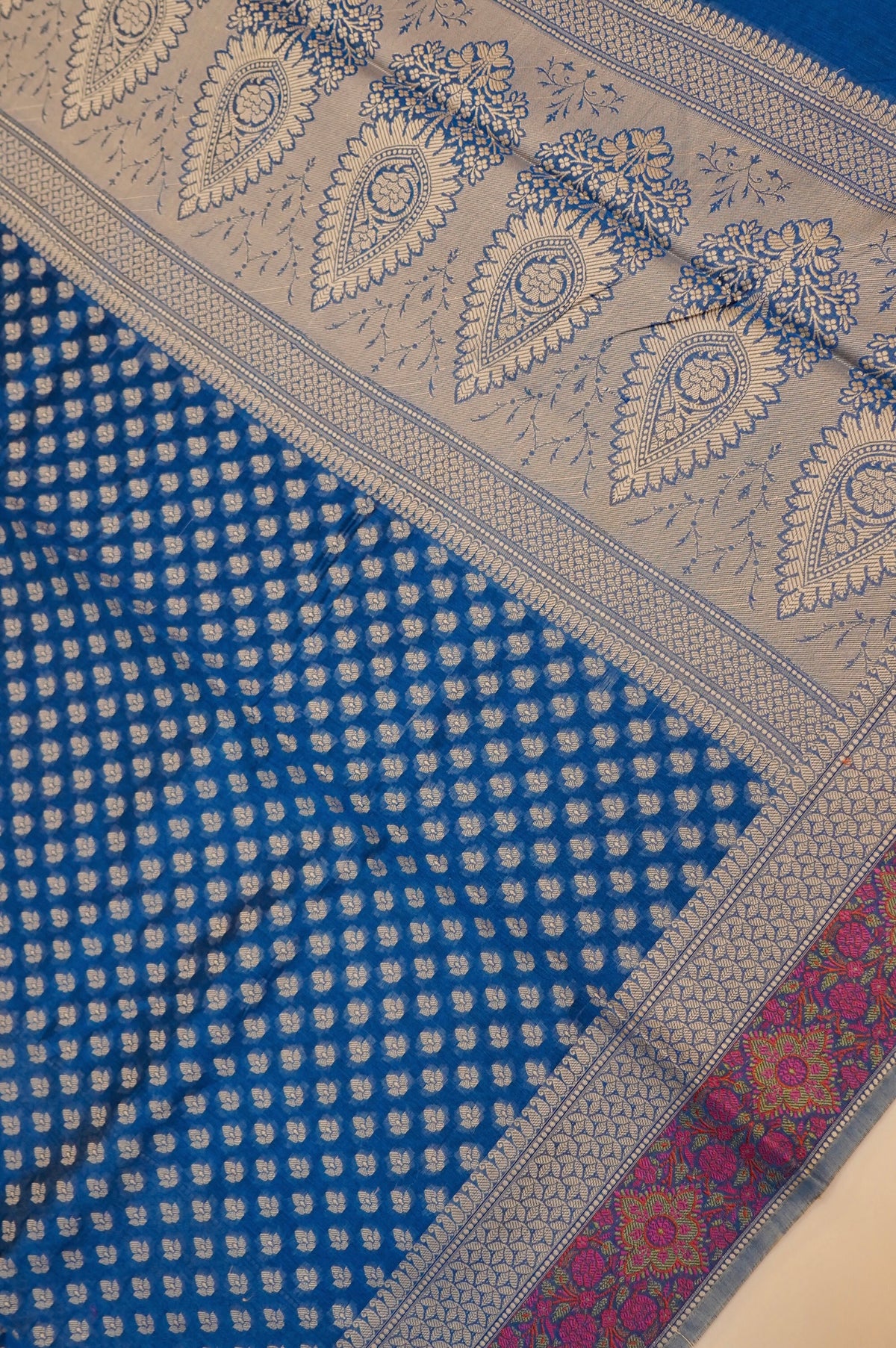 ROYAL BLUE MERCERISE SILK TILFI SAREE