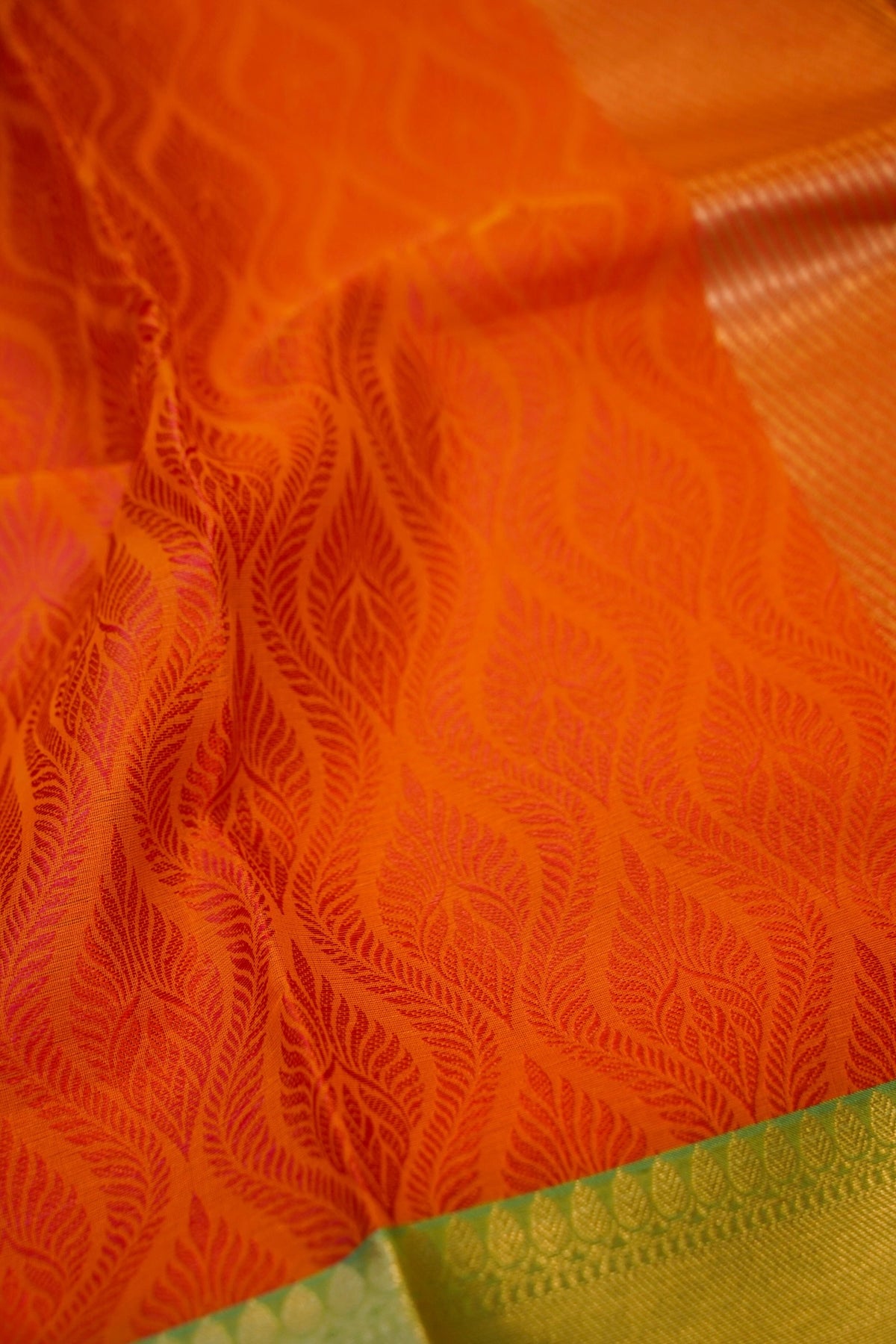 RUST ORANGE TANCHUI KORA SILK SAREE