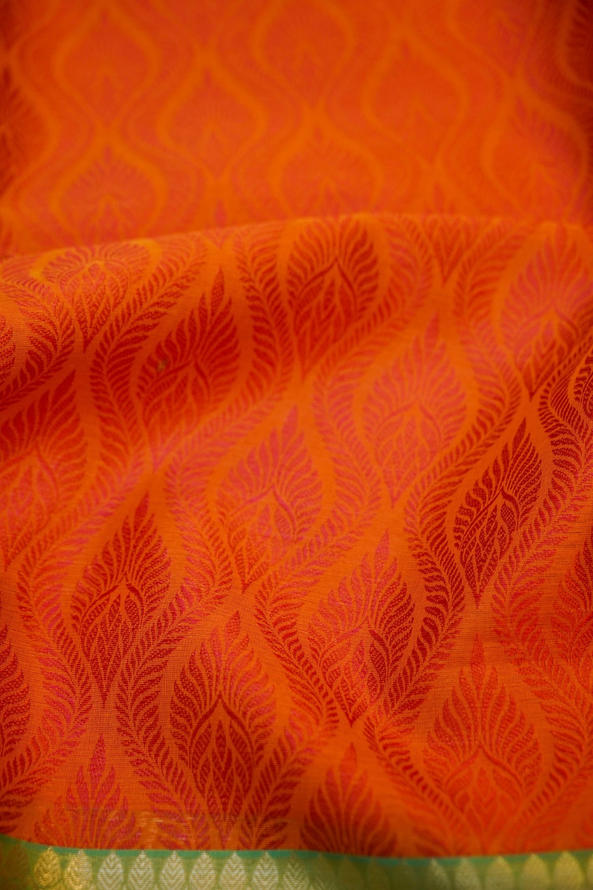 RUST ORANGE TANCHUI KORA SILK SAREE