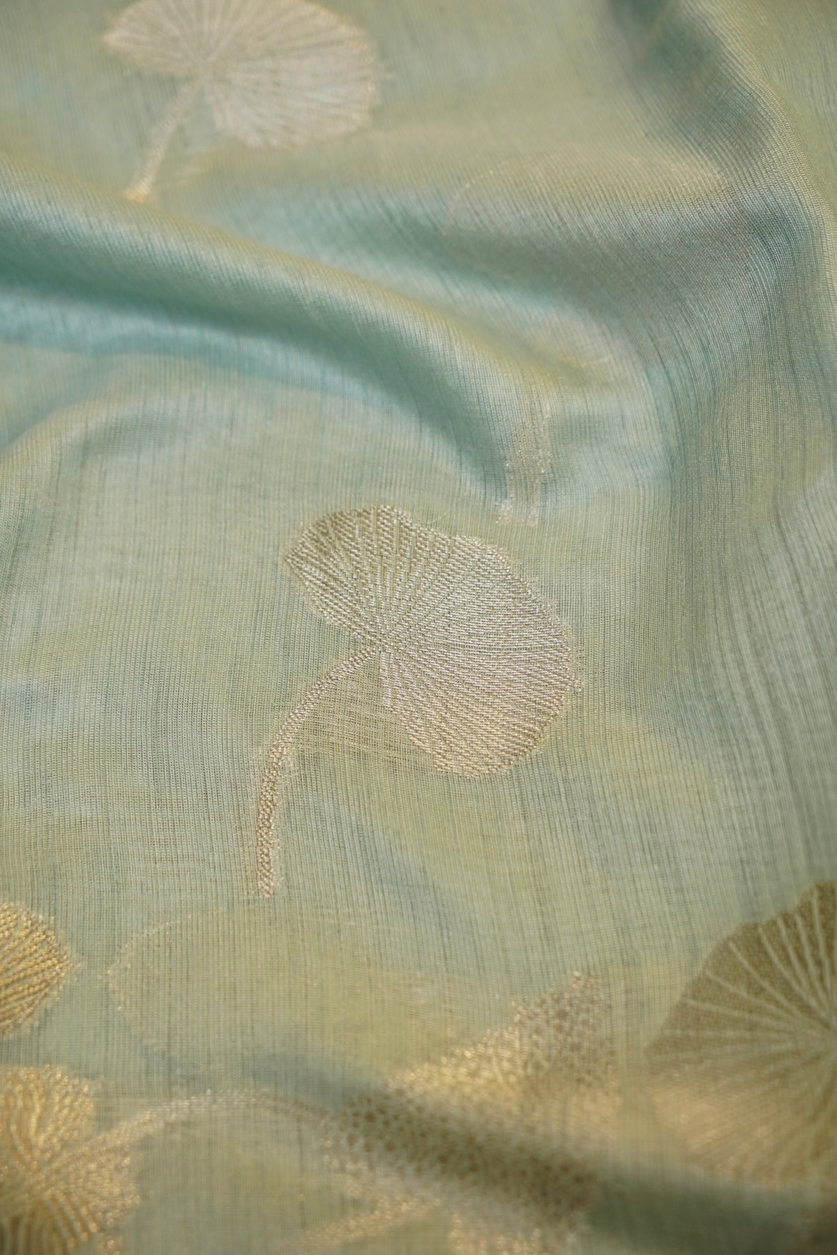 POWDER BLUE MUGA TUSSAR SILK SAREE