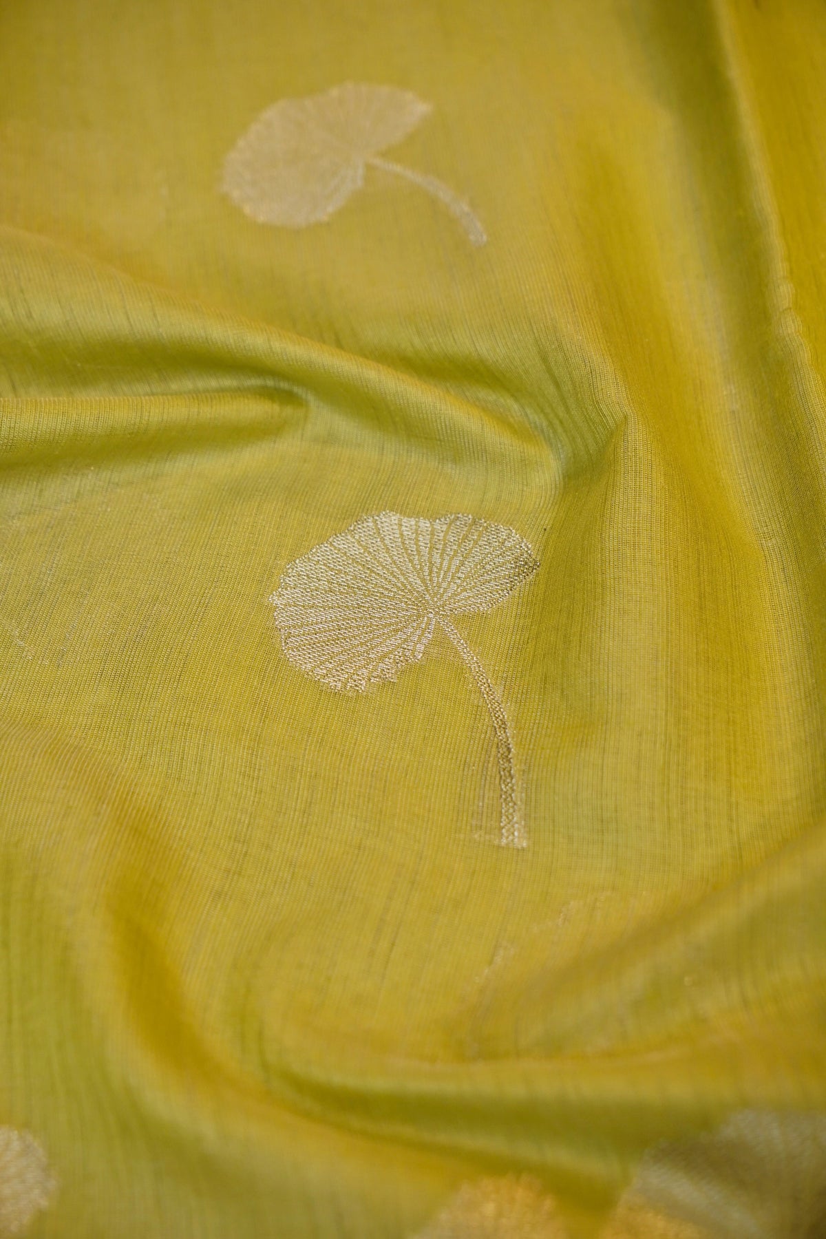 LIME GREEN MUGA TUSSAR SILK SAREE