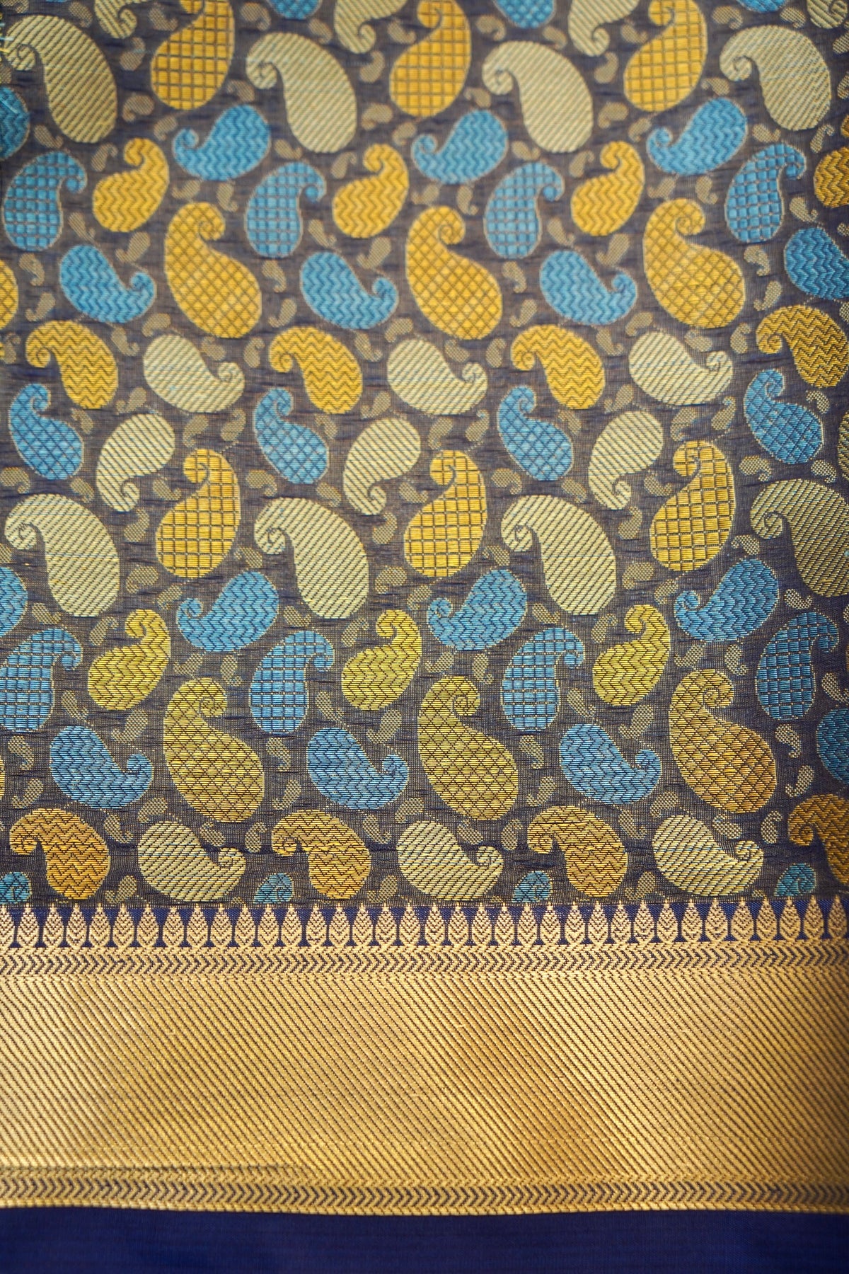 Blue Banarasi Jamawar Silk Saree