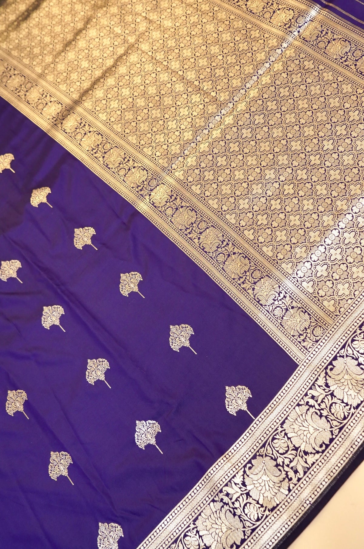 Purple Single Banarasi Katan Silk Saree