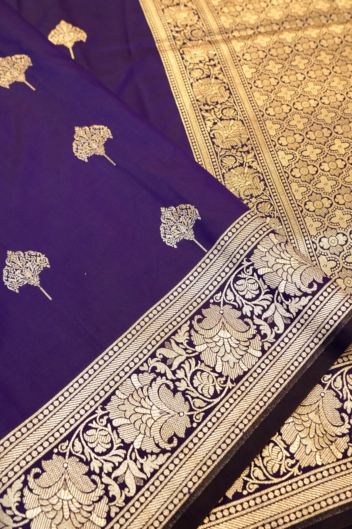Purple Single Banarasi Katan Silk Saree