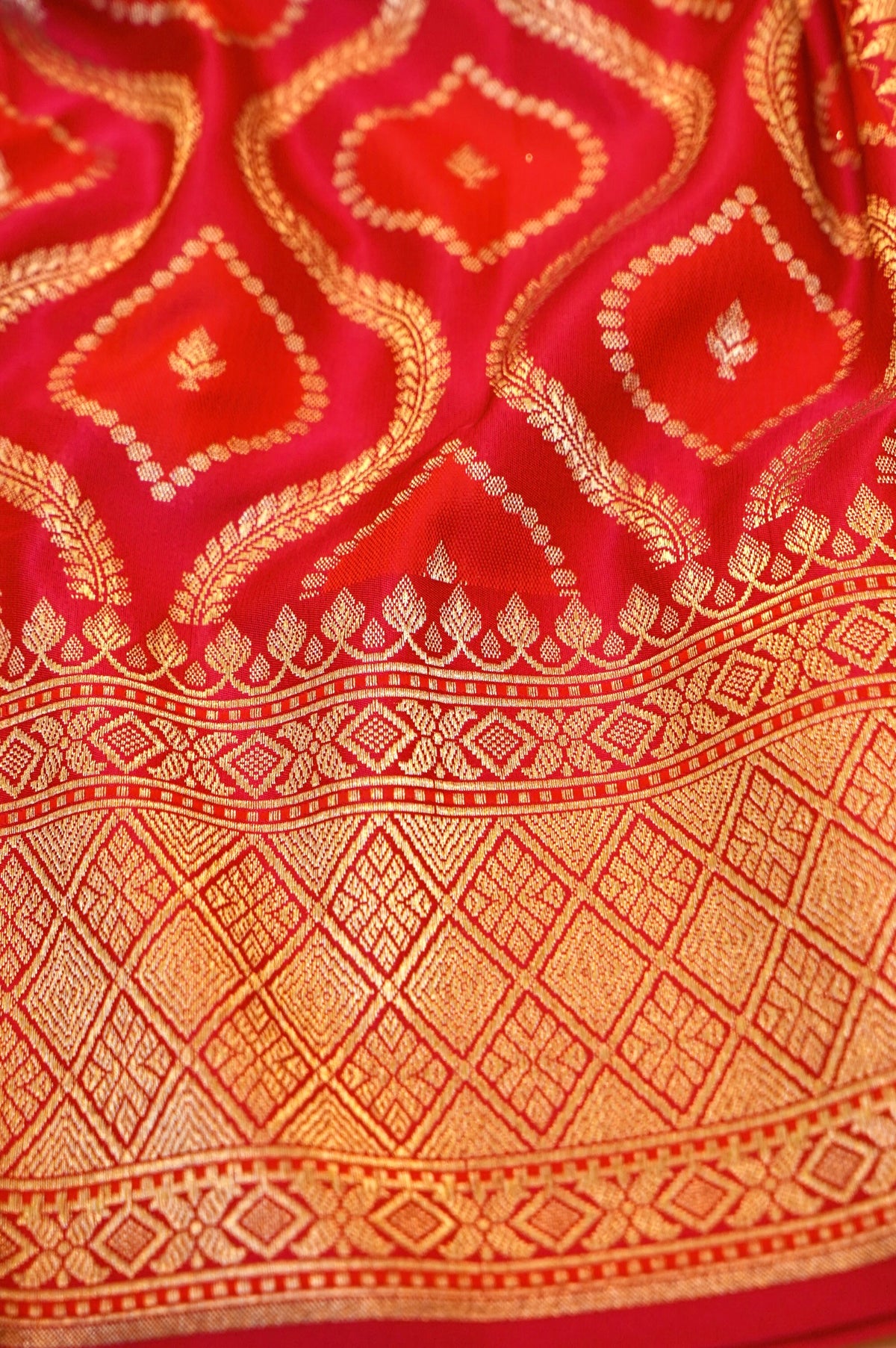 Raani Pink Rangkaat Banarasi Mashru Silk Saree